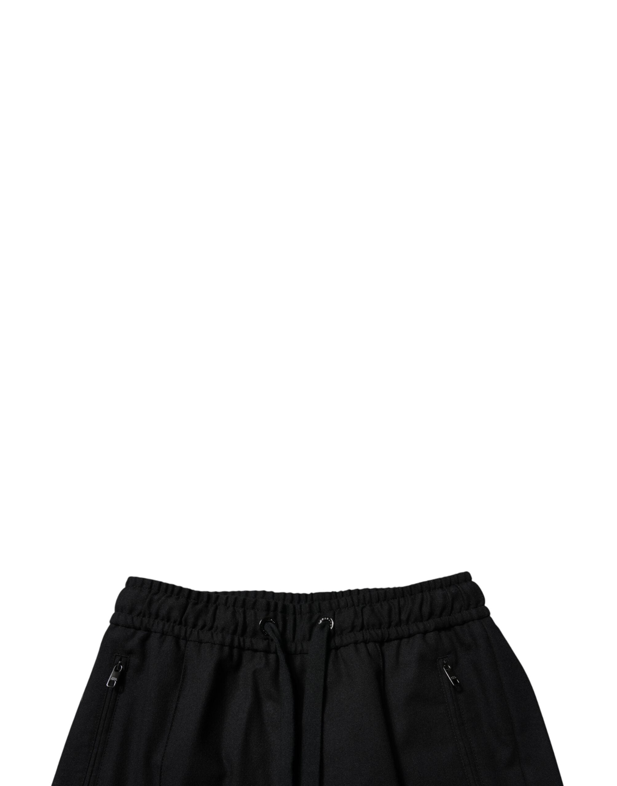 Dolce & Gabbana Schwarze Wolle Skinny Jogger Männer Hosen Hosen