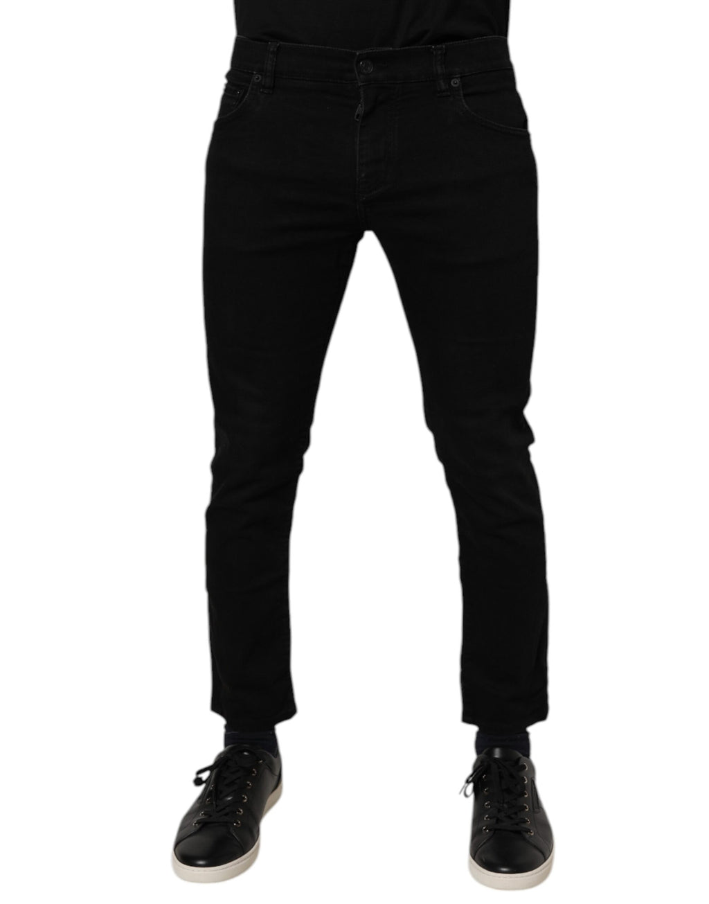 Dolce & Gabbana Schwarze Baumwoll-Stretch-Skinny-Denim-Jeans für Männer