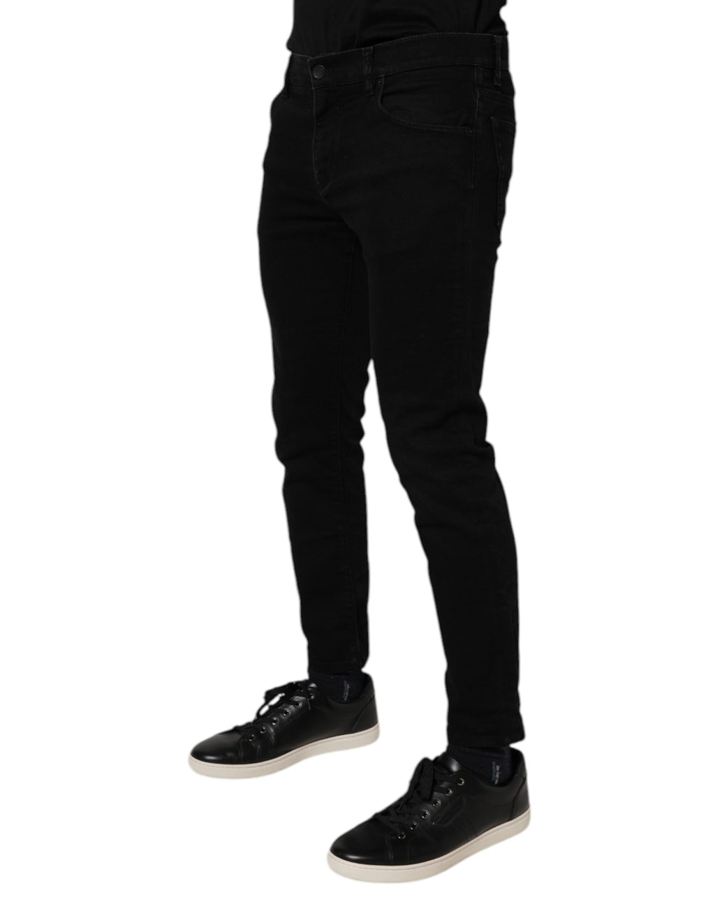 Dolce & Gabbana Schwarze Baumwoll-Stretch-Skinny-Denim-Jeans für Männer
