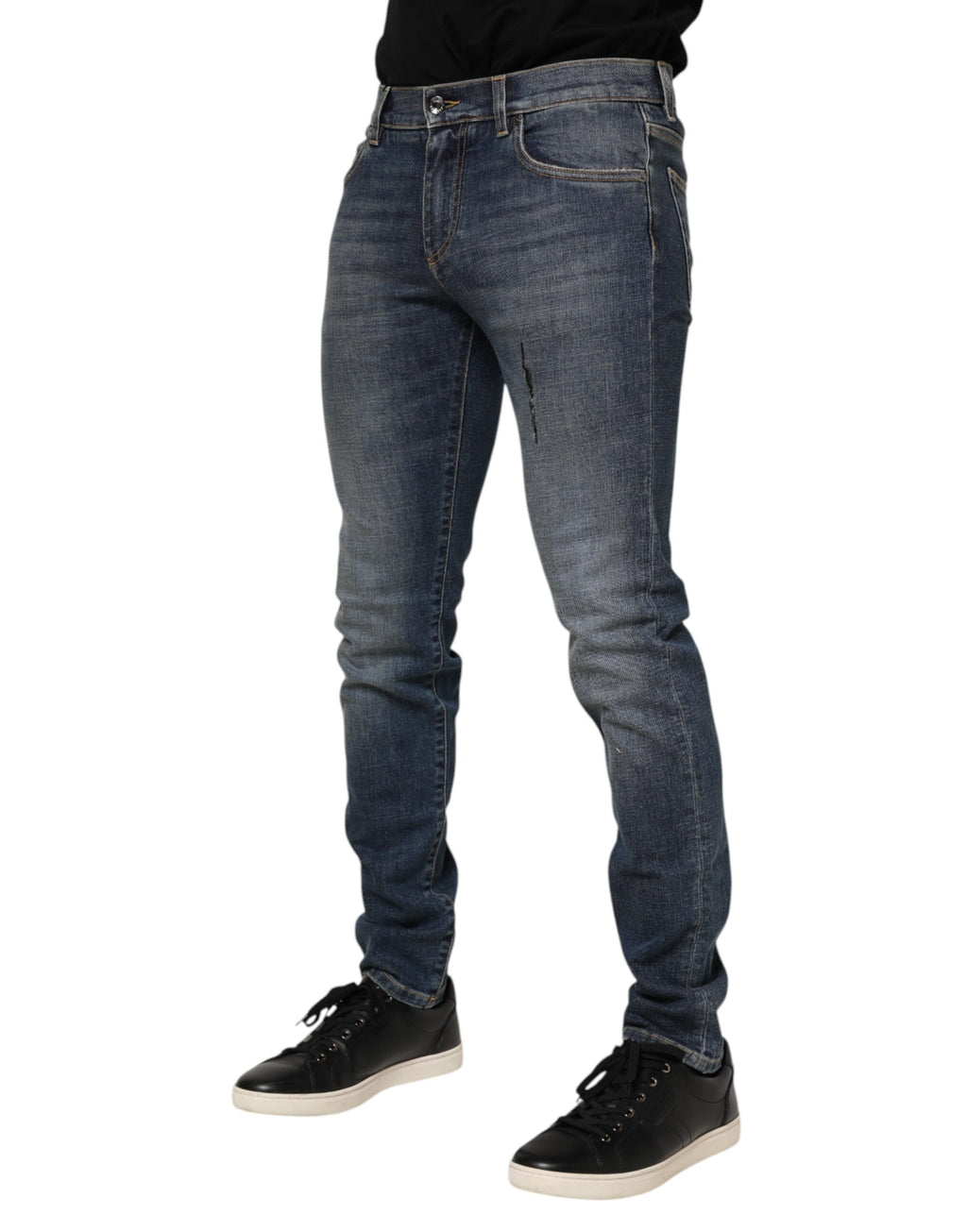 Dolce & Gabbana Blau gewaschene Baumwolle Skinny Herren Denim Jeans