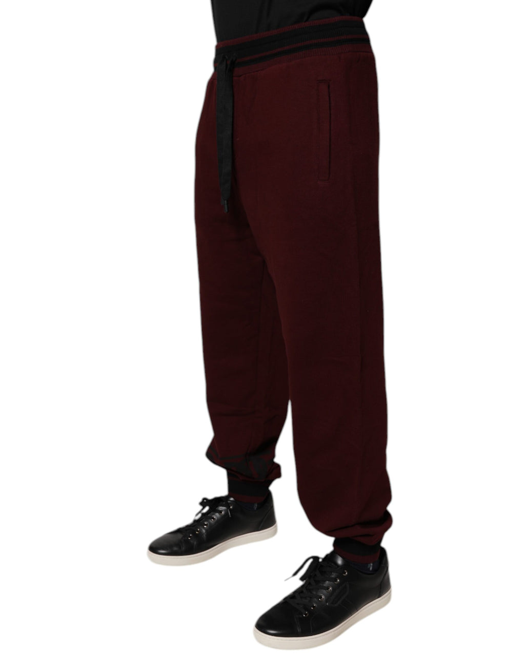 Dolce & Gabbana Maroon Baumwolle Männer Jogger Sweatpants Hosen