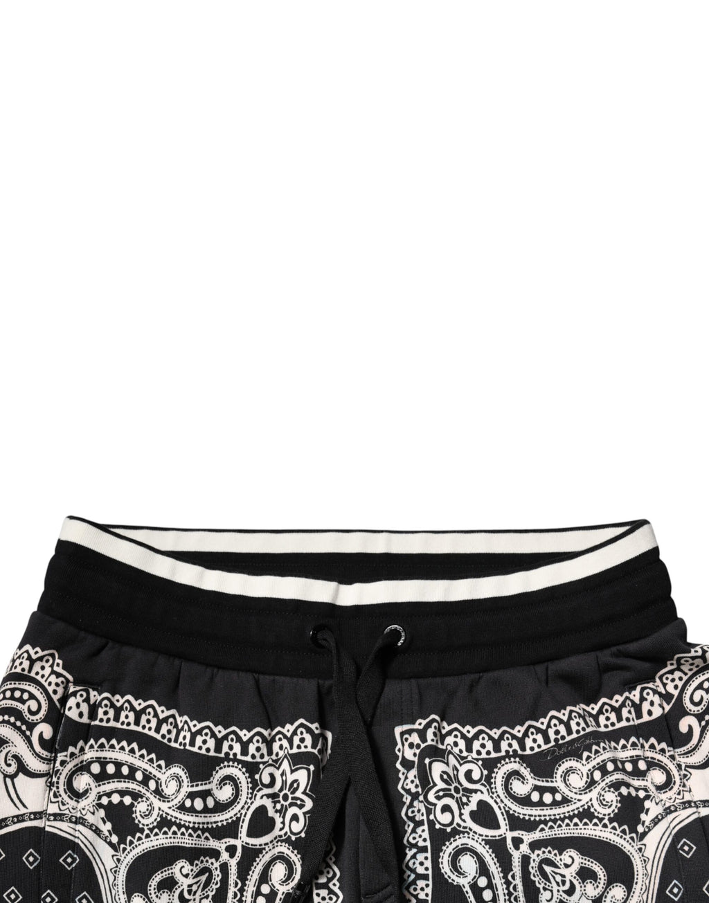 Dolce & Gabbana Schwarze Baumwoll-Bandana-Jogger-Sweatpants-Hose