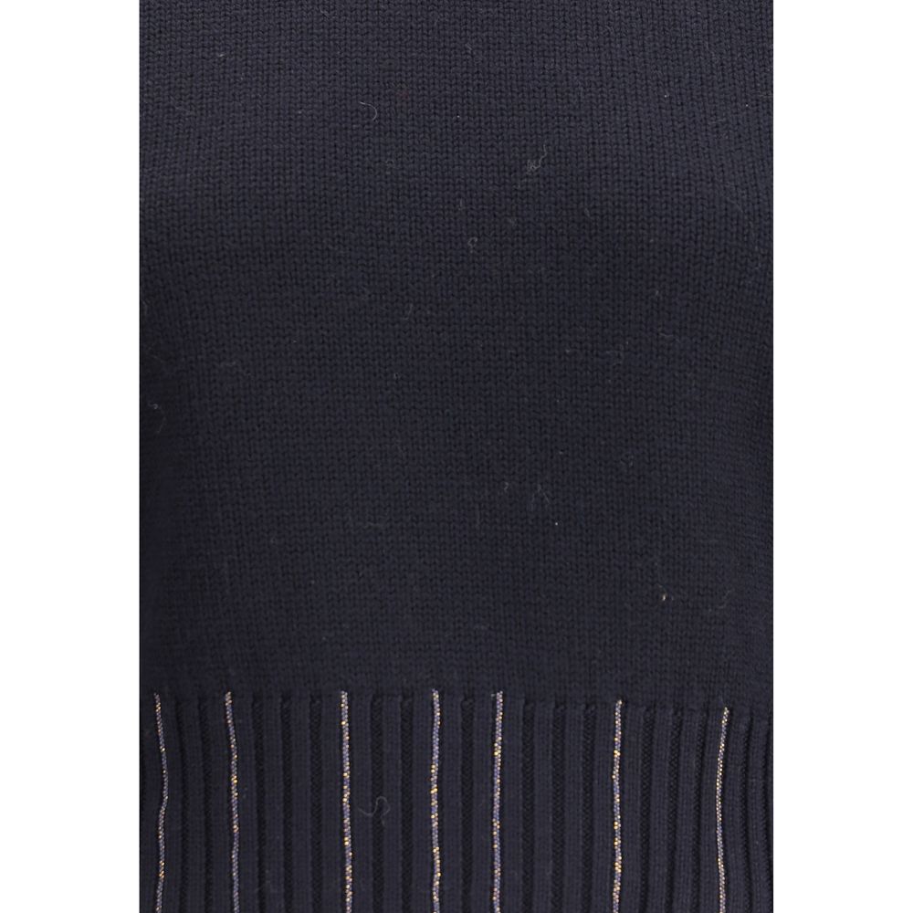 Fabiana Filippi Schwarzer Wollpullover aus Fleece