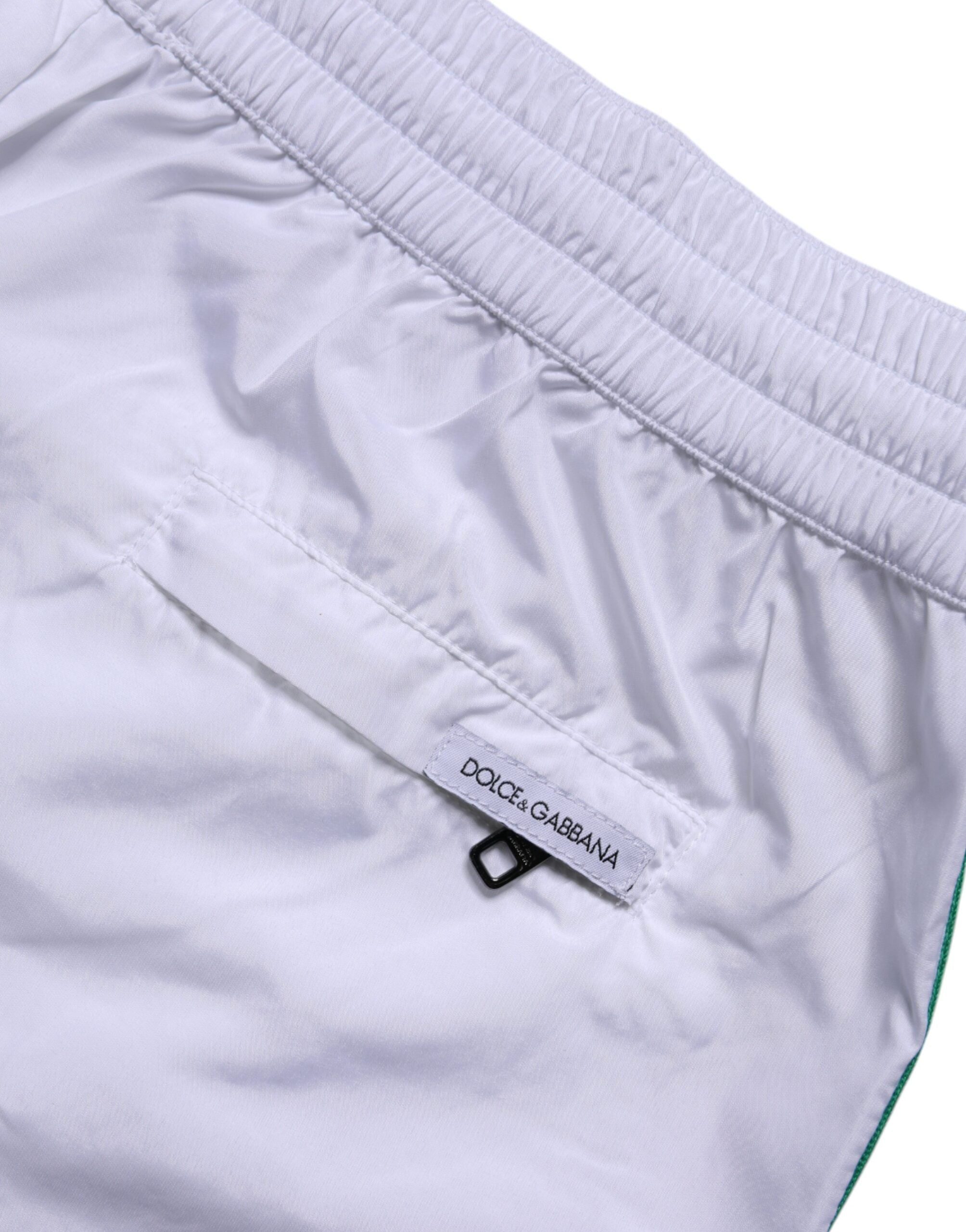 Dolce & Gabbana Weißes Logo Polyester Herren Bademode Bademode