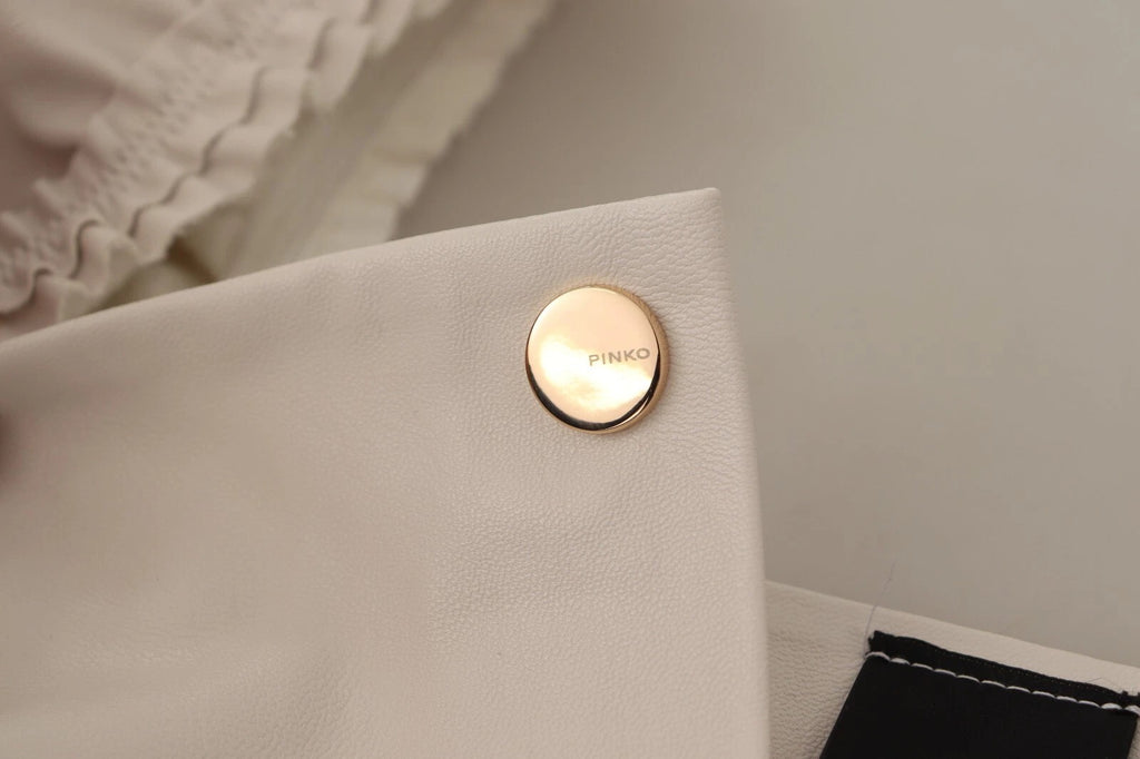 PINKO Weiße Bluse mit quadratischem Ausschnitt und Knopfleiste