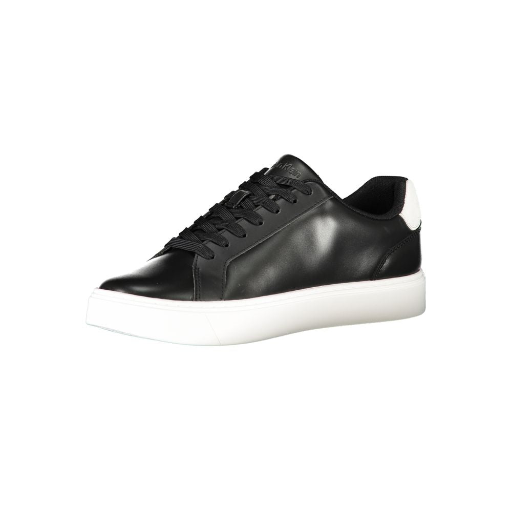 Calvin Klein Schwarzes Leder Herren Sneaker