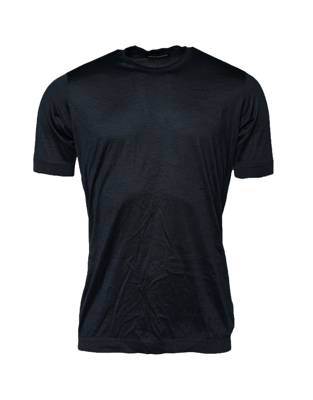 Dolce & Gabbana Blau Seide Rundhalsausschnitt kurze Ärmel Männer T-Shirt