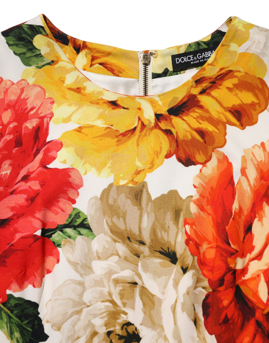 Dolce & Gabbana Multicolor Viskose Etuikleid mit Blumendruck