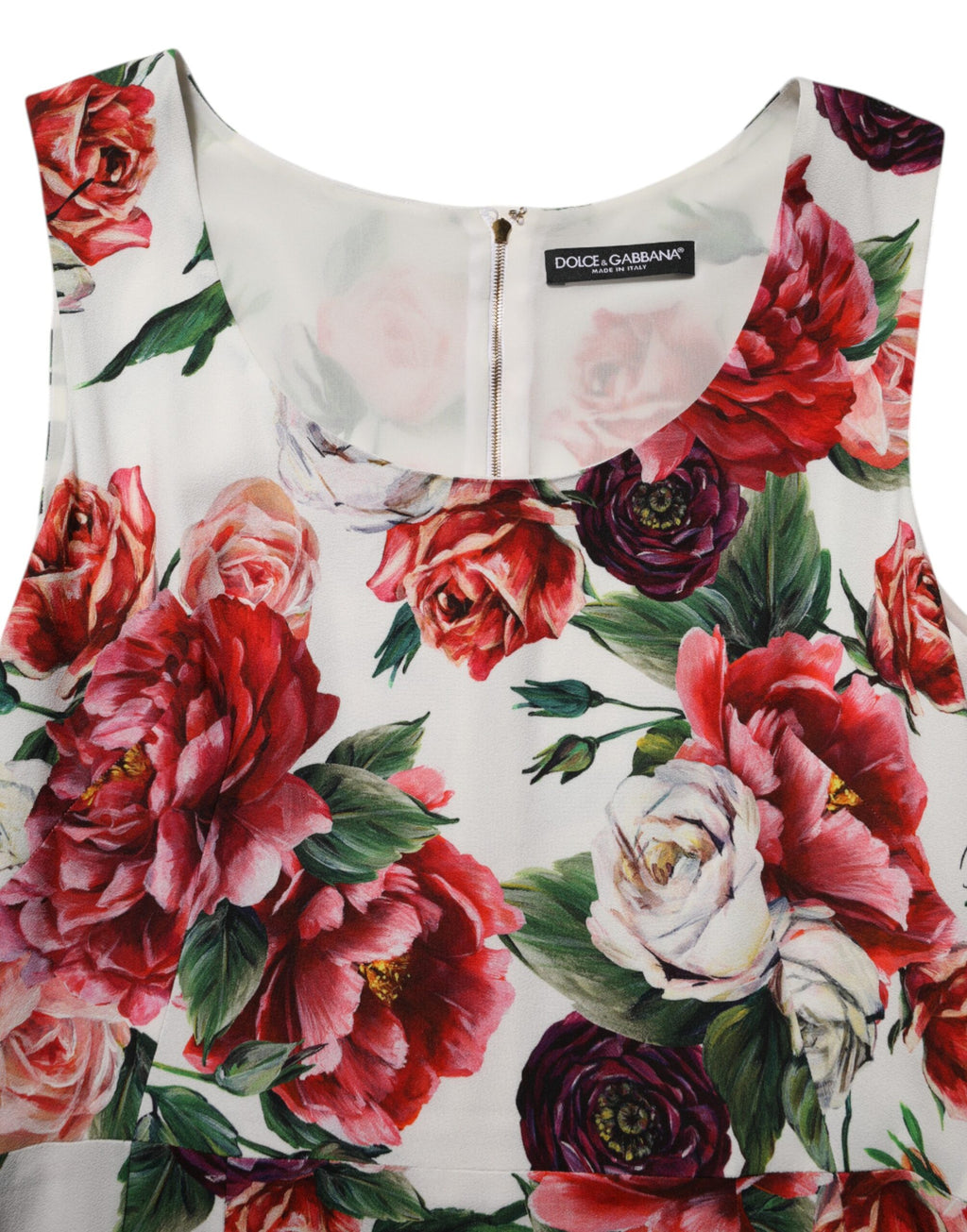 Dolce & Gabbana Multicolor Viskose Etuikleid mit Blumendruck