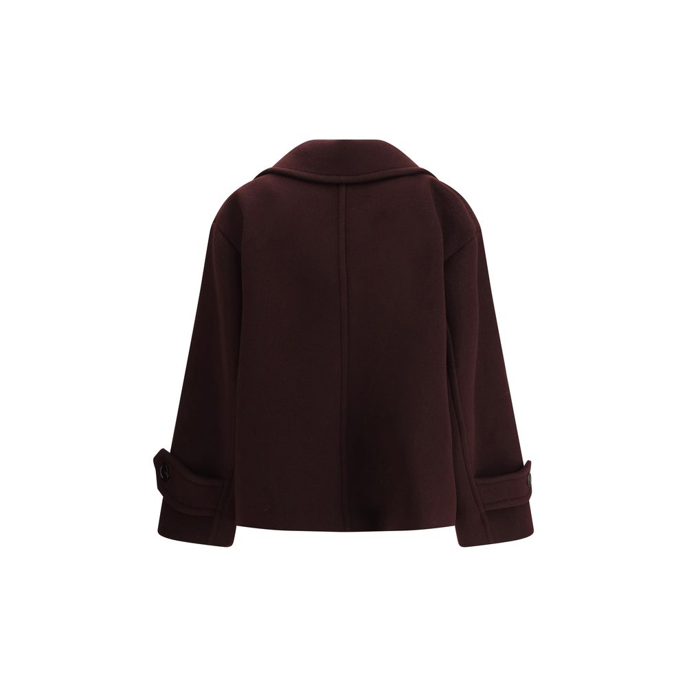 Chloé Bordeaux-Mantel aus Wollfleece