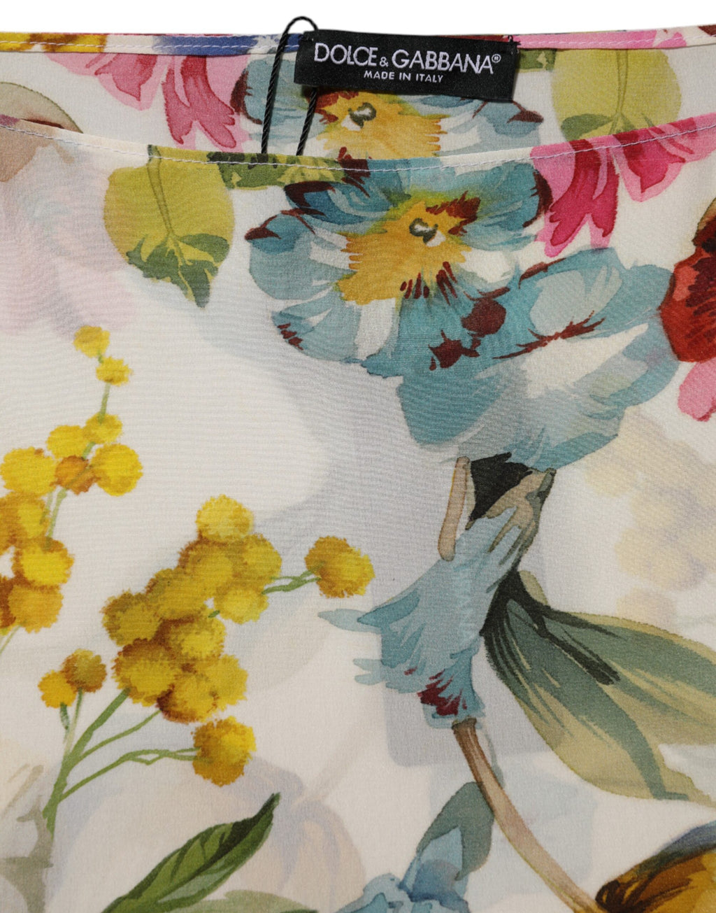Dolce & Gabbana Zijden Avondjurk met Witte Bloemprint