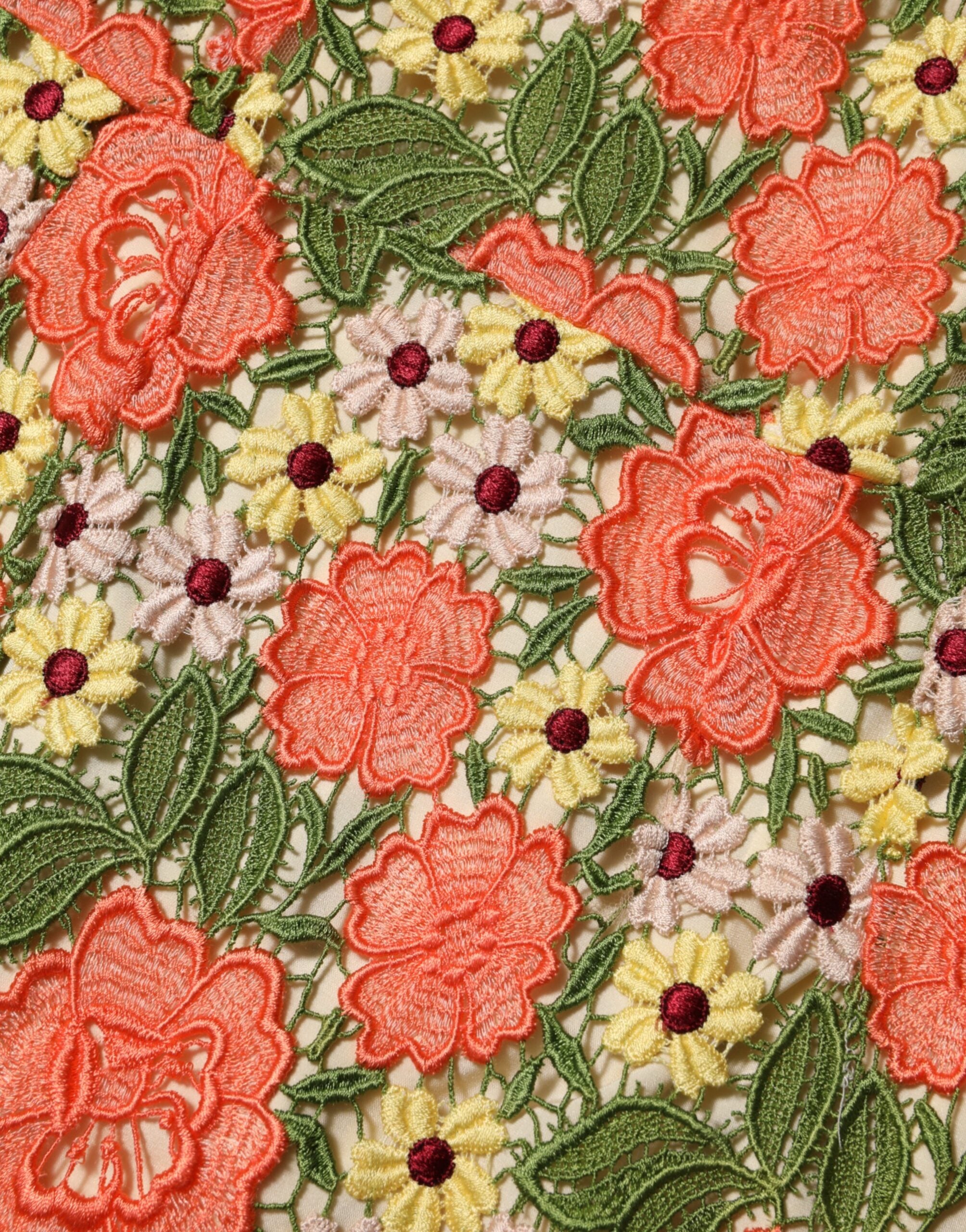 Dolce & Gabbana Mehrfarbiges, mit Blumen besticktes Aline-Minikleid