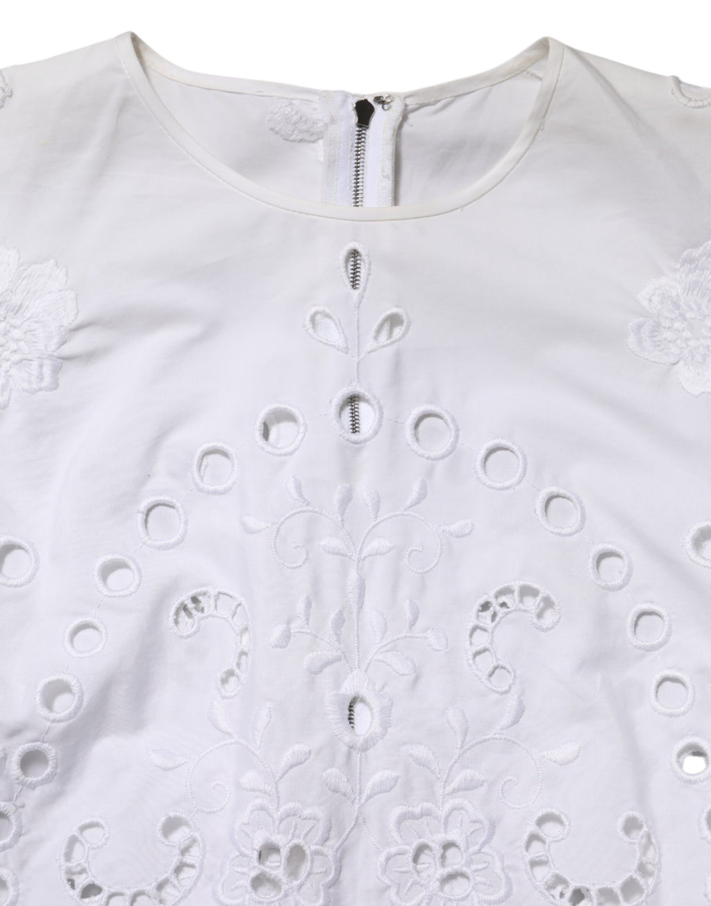 Dolce & Gabbana Weißes ausgeschnittenes Etuikleid in A-Linie Mini-Kleid