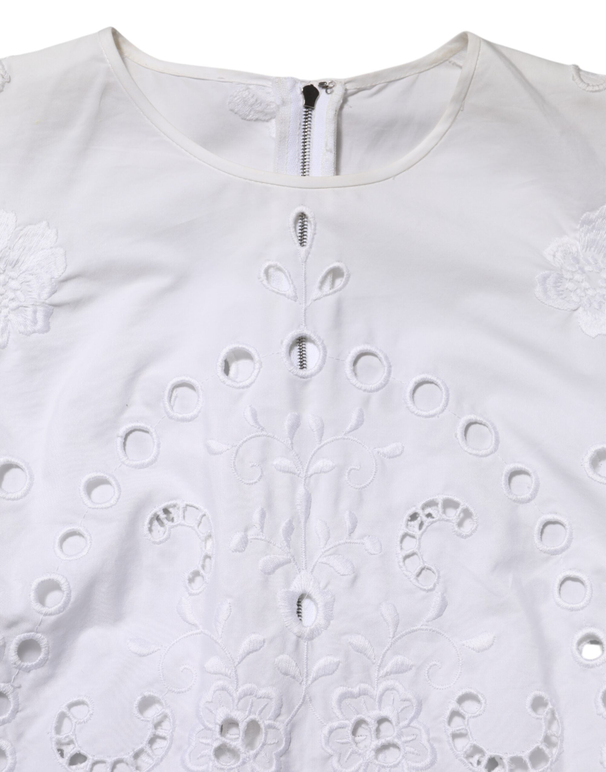 Dolce & Gabbana Weißes ausgeschnittenes Etuikleid in A-Linie Mini-Kleid