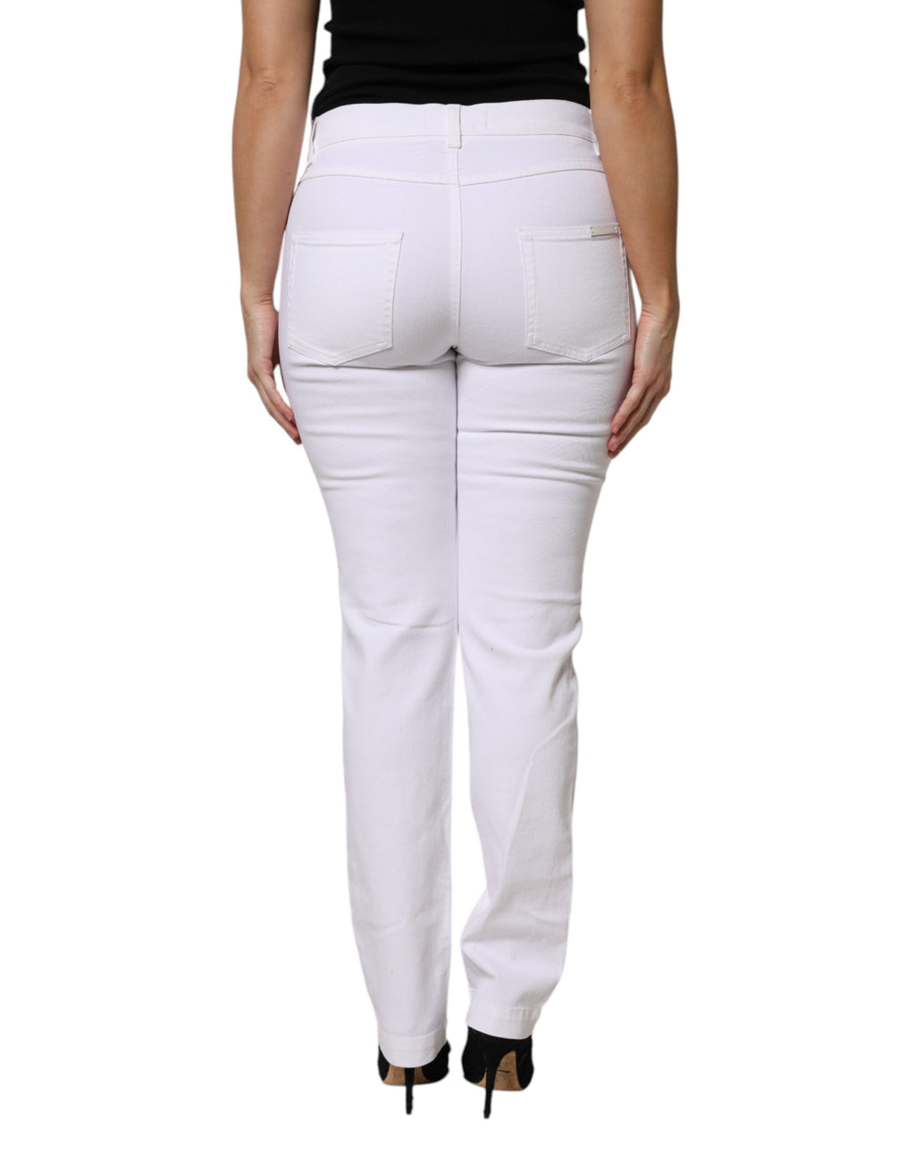 Dolce & Gabbana Weiße GIRLY Denim-Jeans mit Blumenstickerei