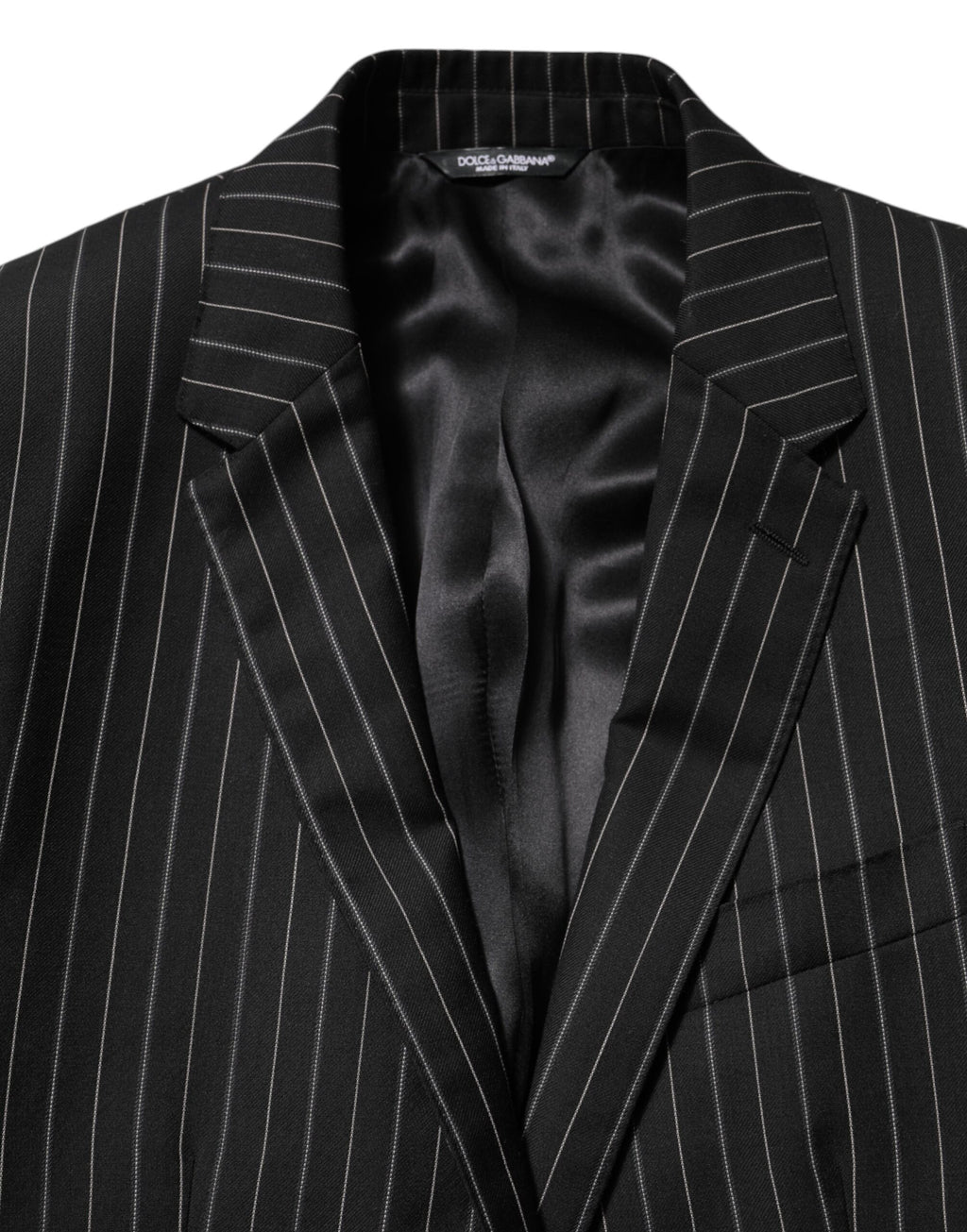 Dolce & Gabbana Zwart Gestreepte MARTINI Blazer met één knoop