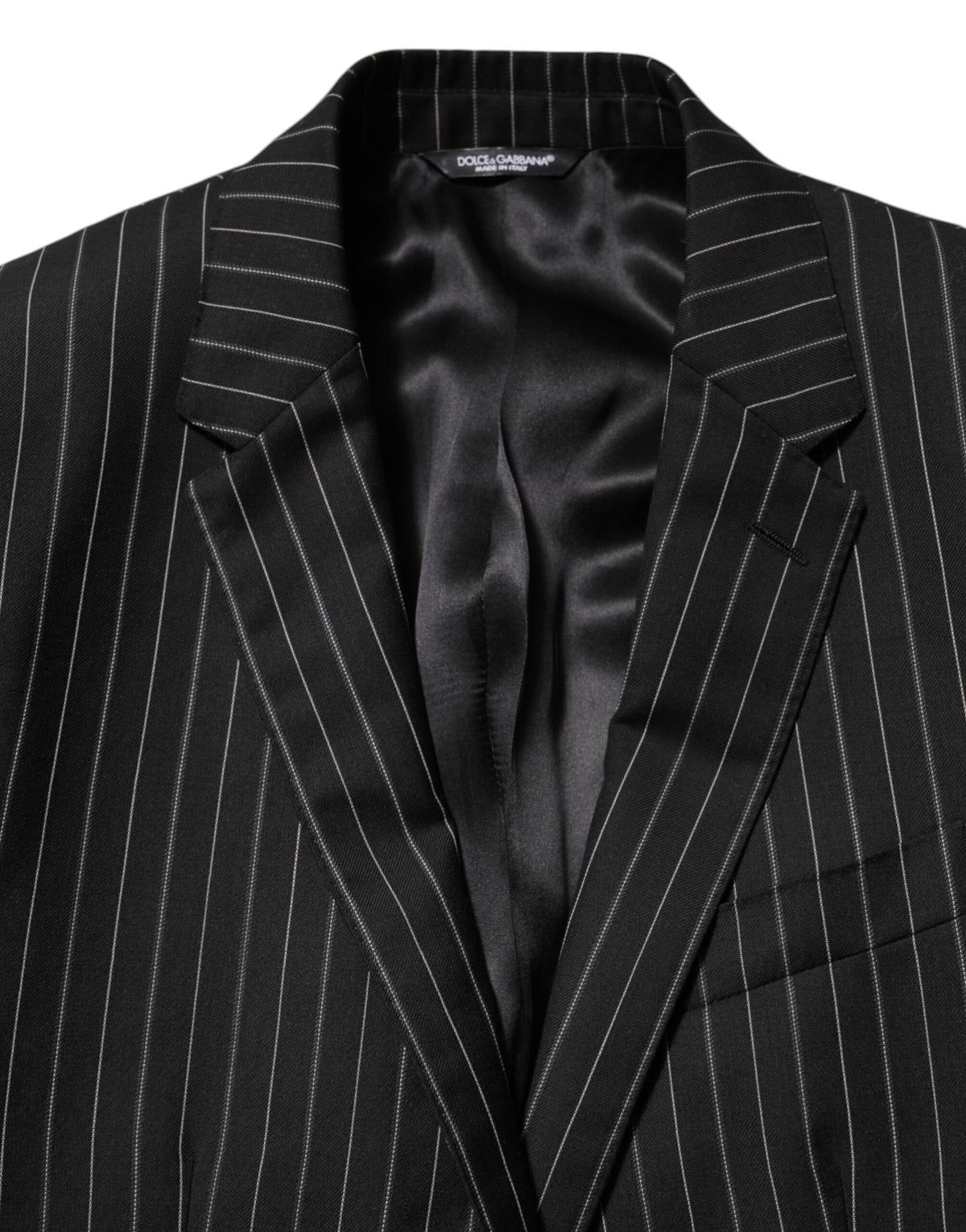 Dolce & Gabbana Zwart Gestreepte MARTINI Blazer met één knoop