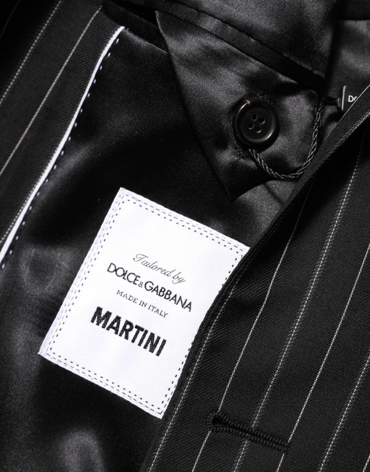 Dolce & Gabbana Zwart Gestreepte MARTINI Blazer met één knoop