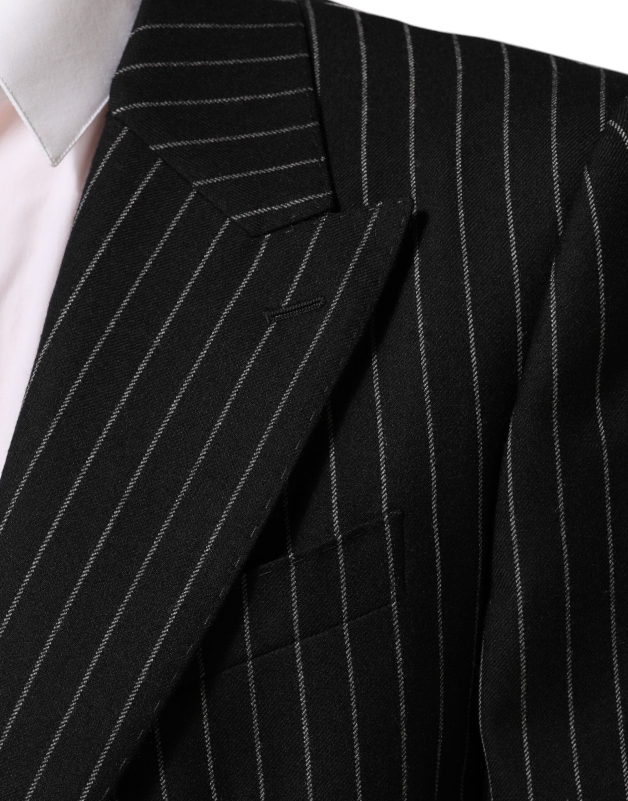 Dolce & Gabbana Schwarz gestreift 2 Knöpfe Anzug Jacke Blazer