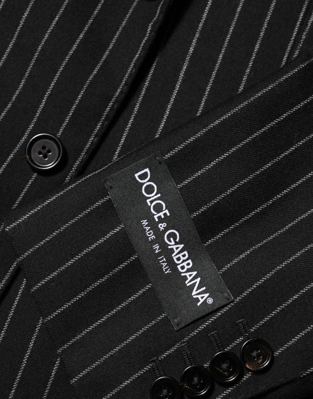 Dolce & Gabbana Schwarz gestreift 2 Knöpfe Anzug Jacke Blazer