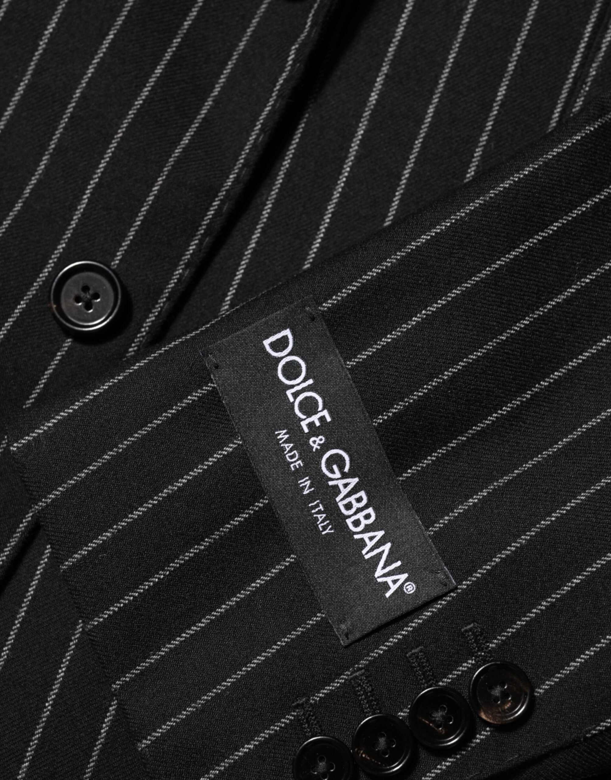Dolce & Gabbana Schwarz gestreift 2 Knöpfe Anzug Jacke Blazer
