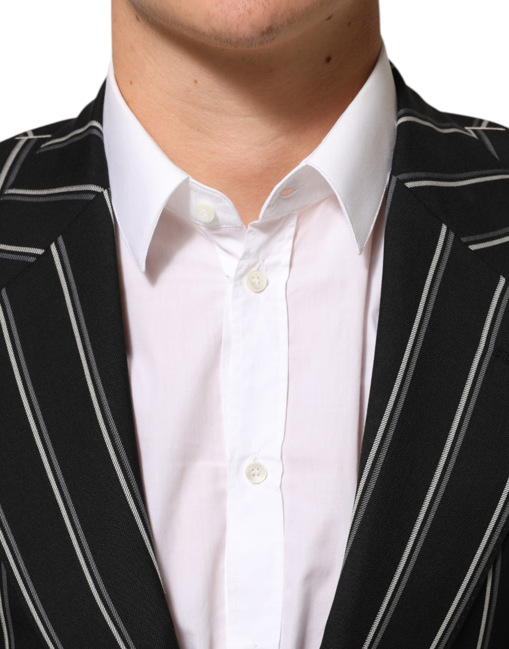 Dolce & Gabbana Schwarz gestreifter SICILIA 1-Knopf Anzug Blazer