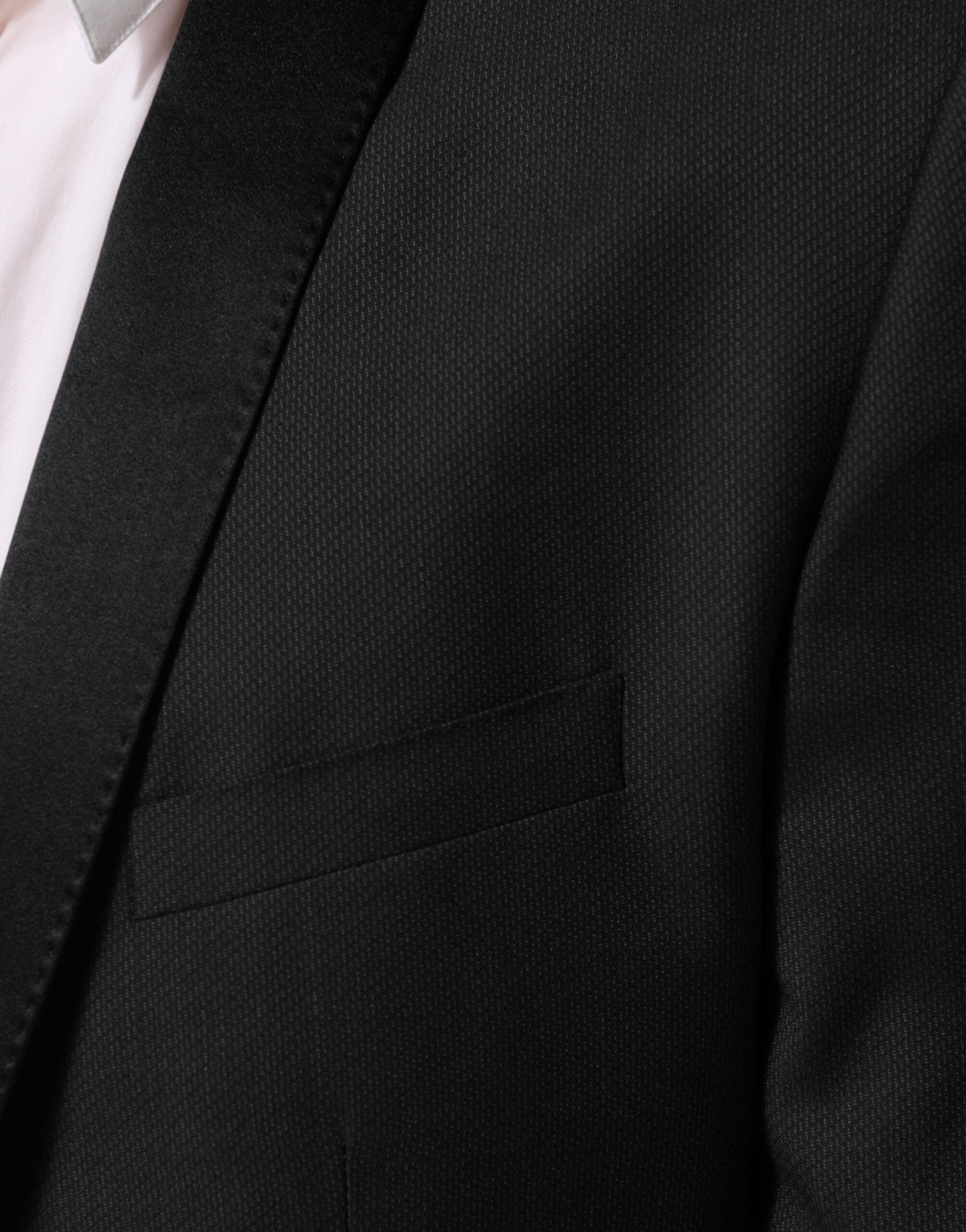 Dolce & Gabbana Schwarz Wolle GOLD 1 Knopf Anzug Mantel Blazer