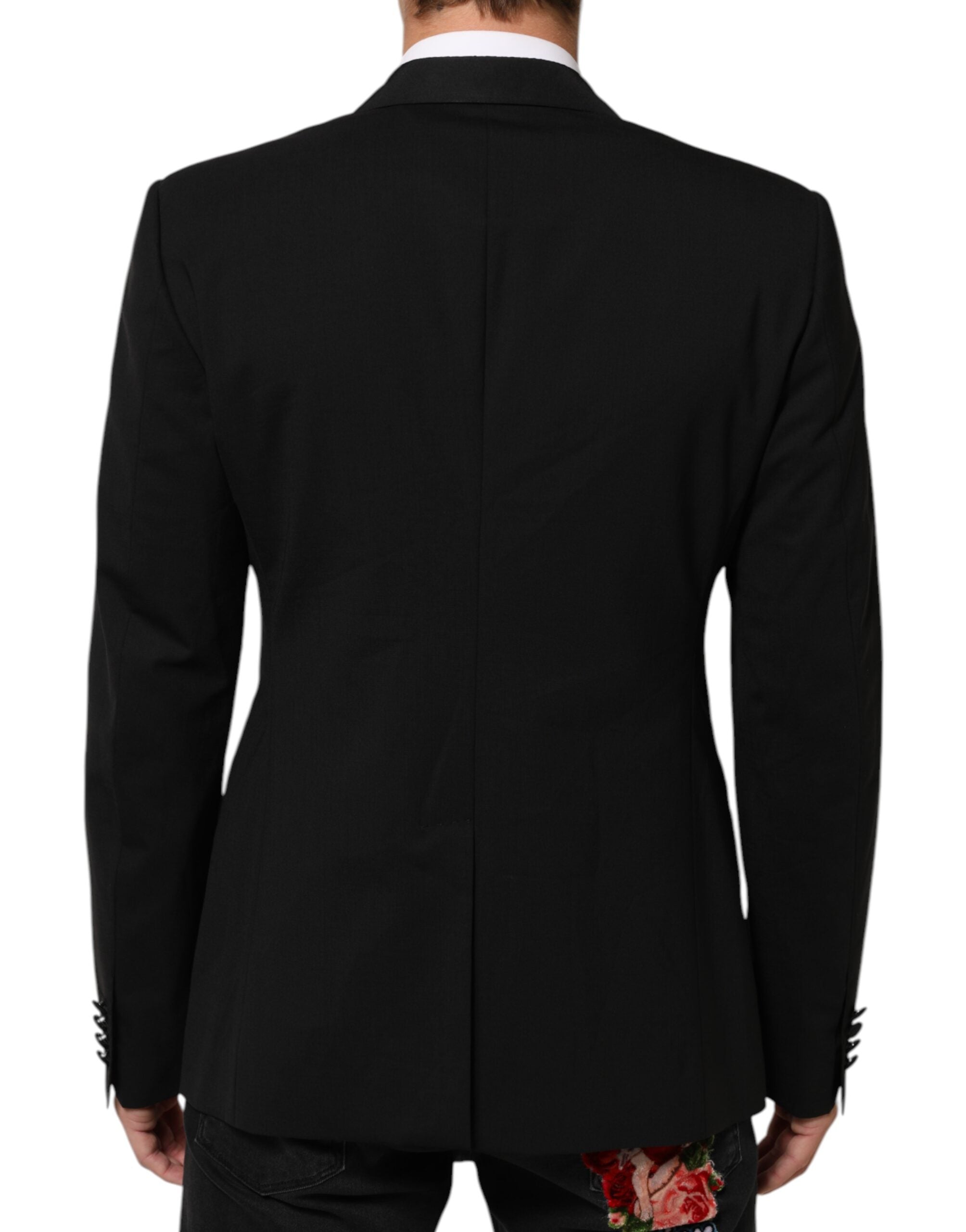 Dolce & Gabbana Schwarz Wolle 2 Knöpfe Anzug Männer Jacke Blazer
