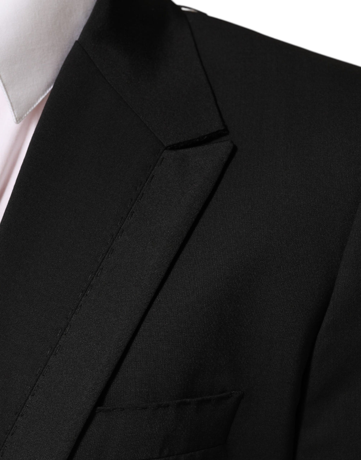 Dolce & Gabbana Zwart Wollen Kostuumjasje met 2 Knopen voor Heren