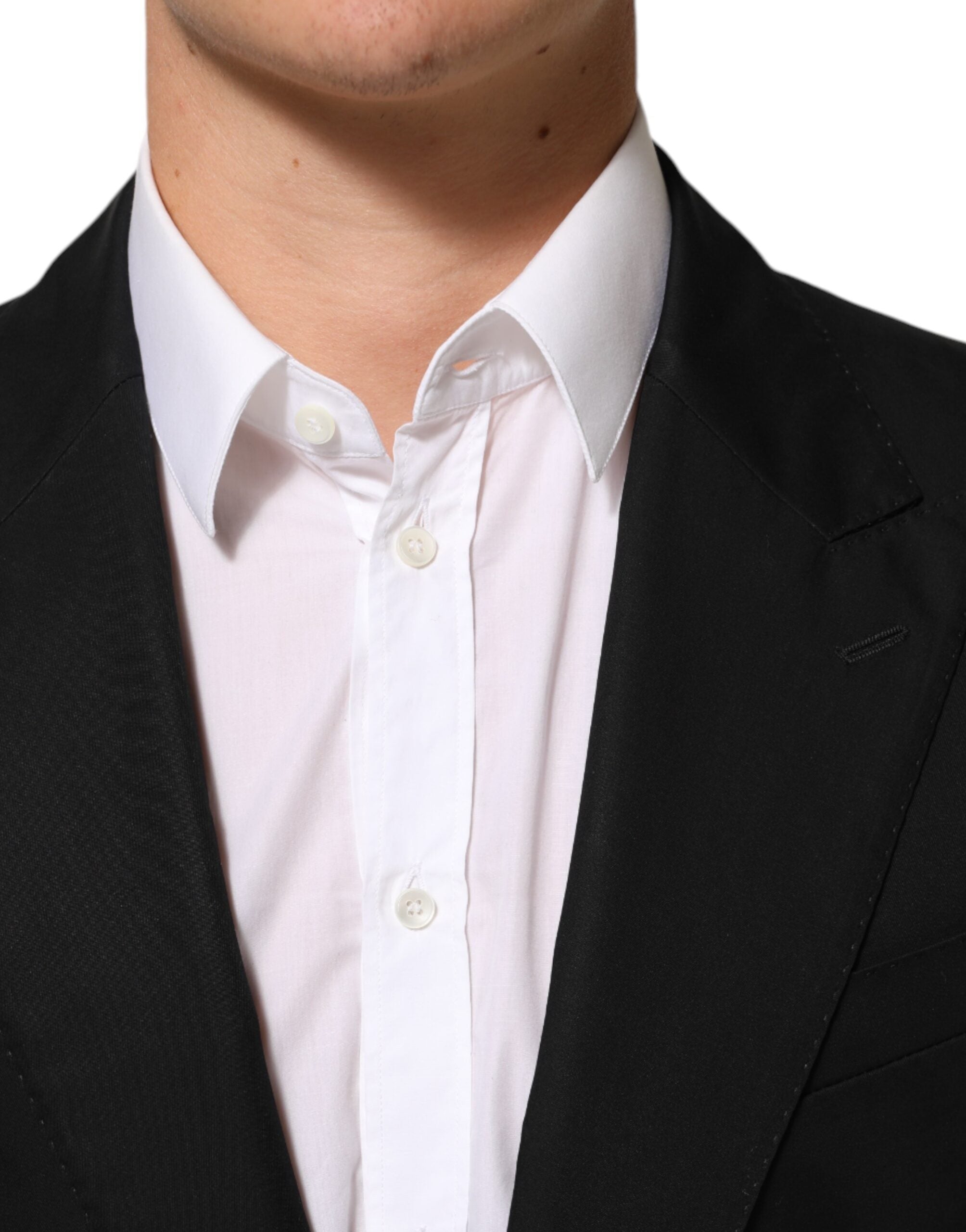 Dolce & Gabbana Schwarz Wolle 2 Knöpfe Anzug Männer Jacke Blazer