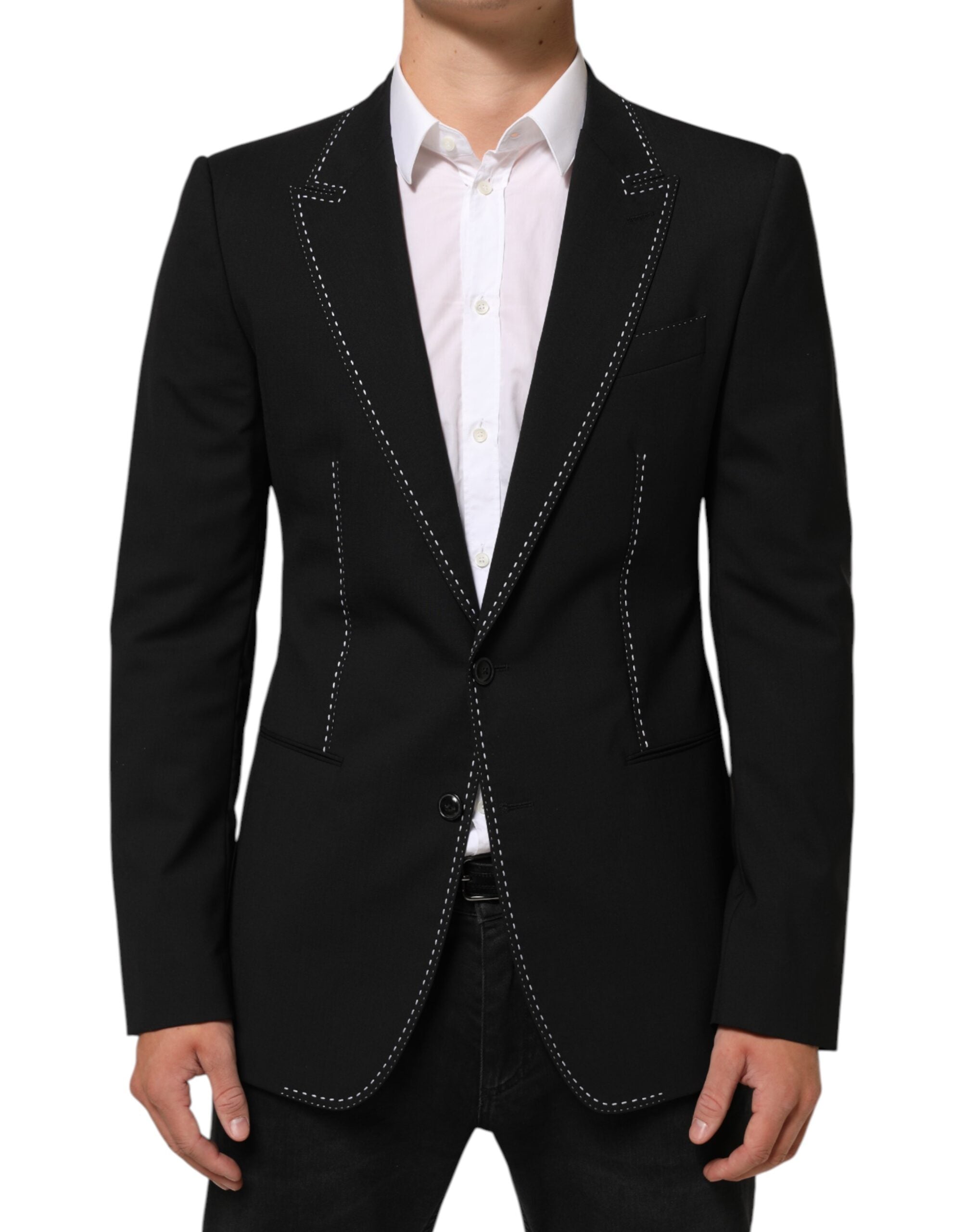 Dolce & Gabbana Schwarz SICILIA 2 Knöpfe Anzug Jacke Blazer