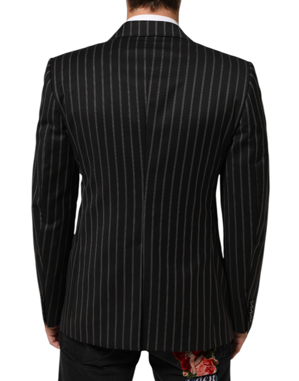 Dolce & Gabbana Schwarz gestreifter SICILIA 1-Knopf Anzug Blazer