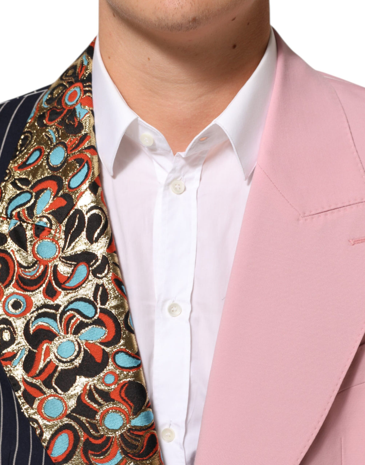 Dolce & Gabbana Multicolor Patchwork Enkele Rij Knopen Jas Blazer