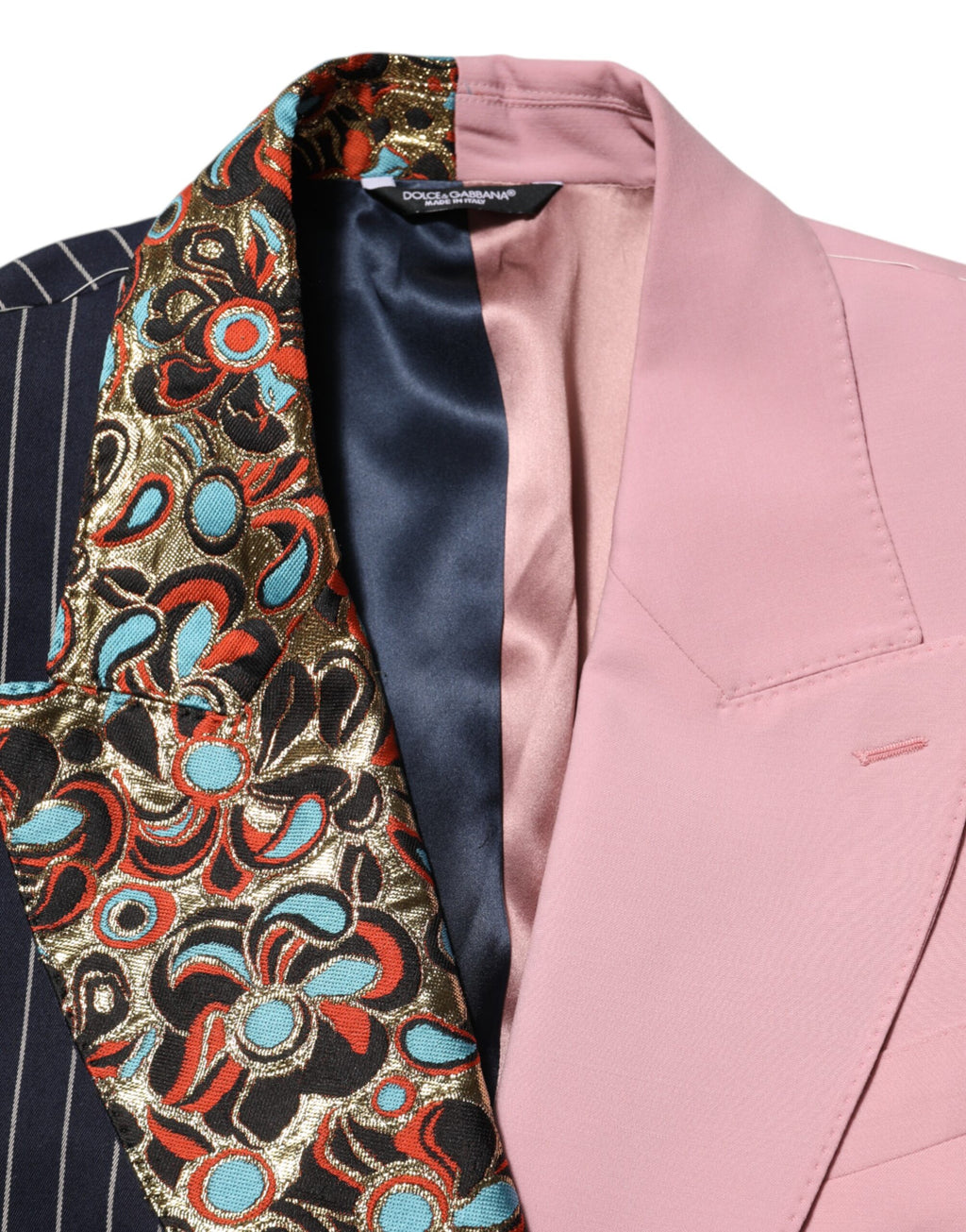 Dolce & Gabbana Multicolor Patchwork Enkele Rij Knopen Jas Blazer