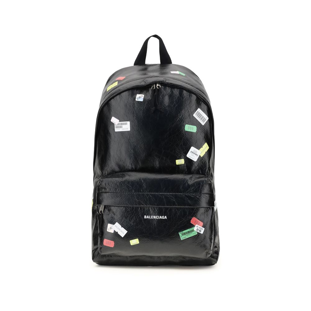 Balenciaga Explorer Backpack mit bedruckten Aufklebern