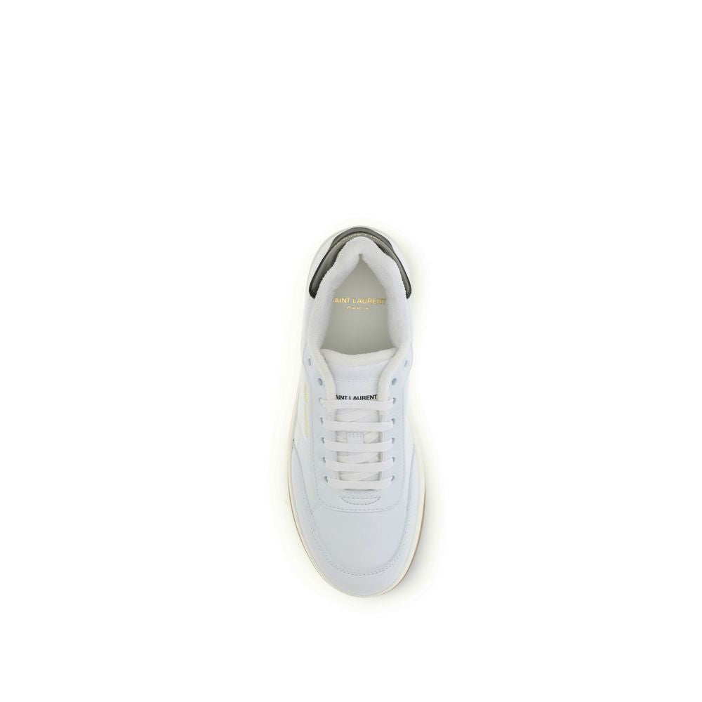 Saint Laurent Weiße Kalbshaut Bos Taurus Sneakers mit niedrigem Schaft