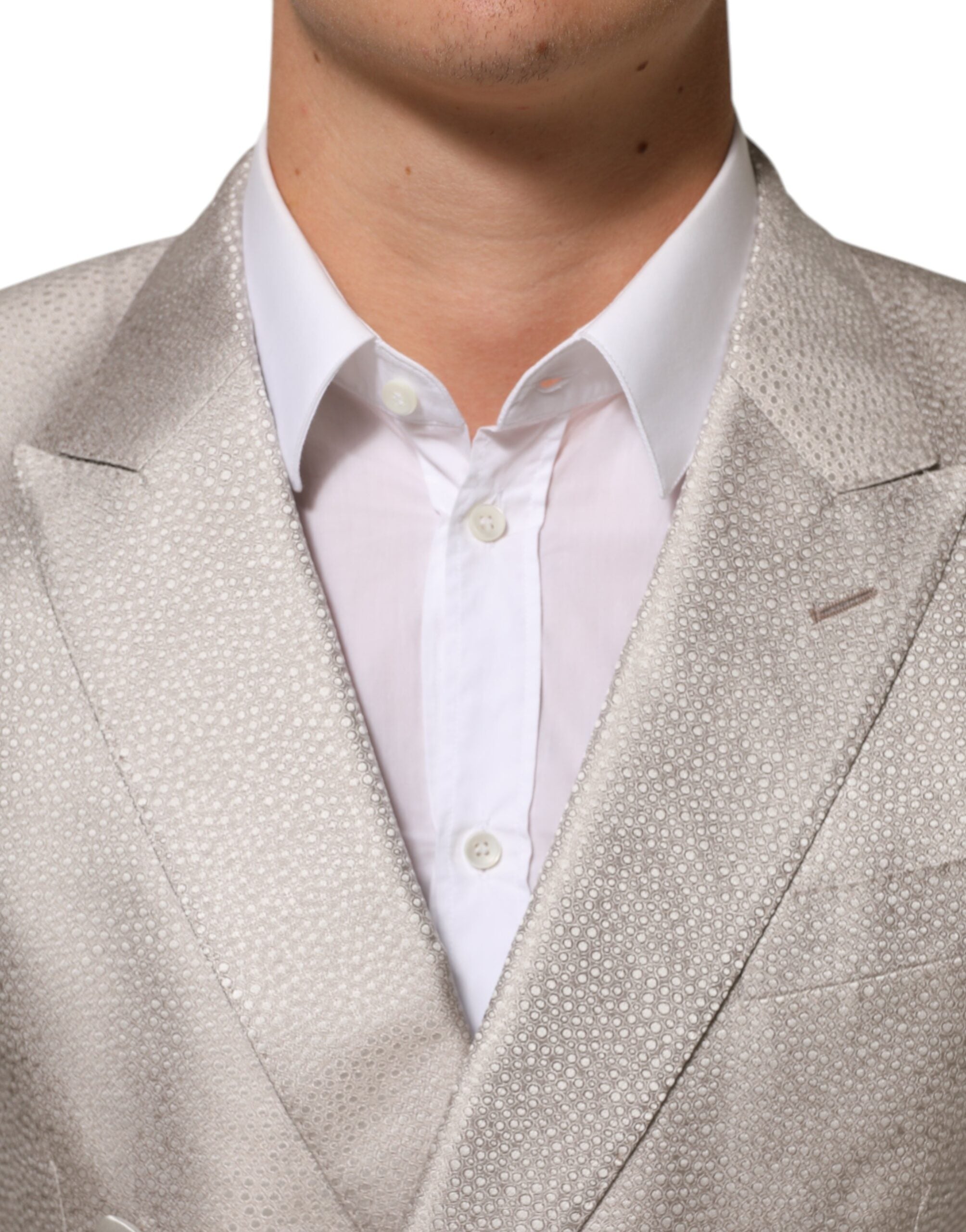Dolce & Gabbana Beige MARTINI Zweireihiger Anzug-Blazer