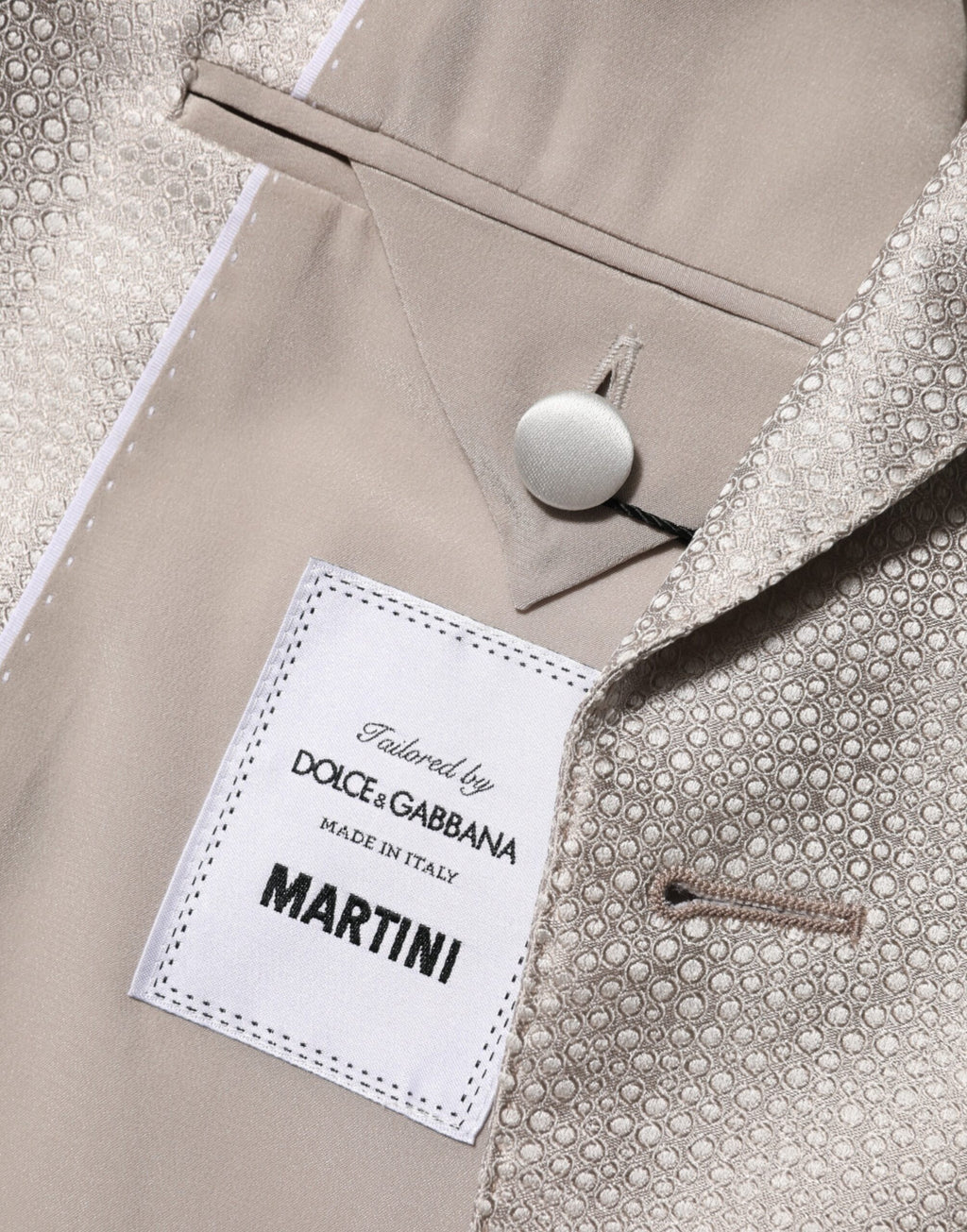 Dolce & Gabbana Beige MARTINI Double-Breasted Suit Blazer