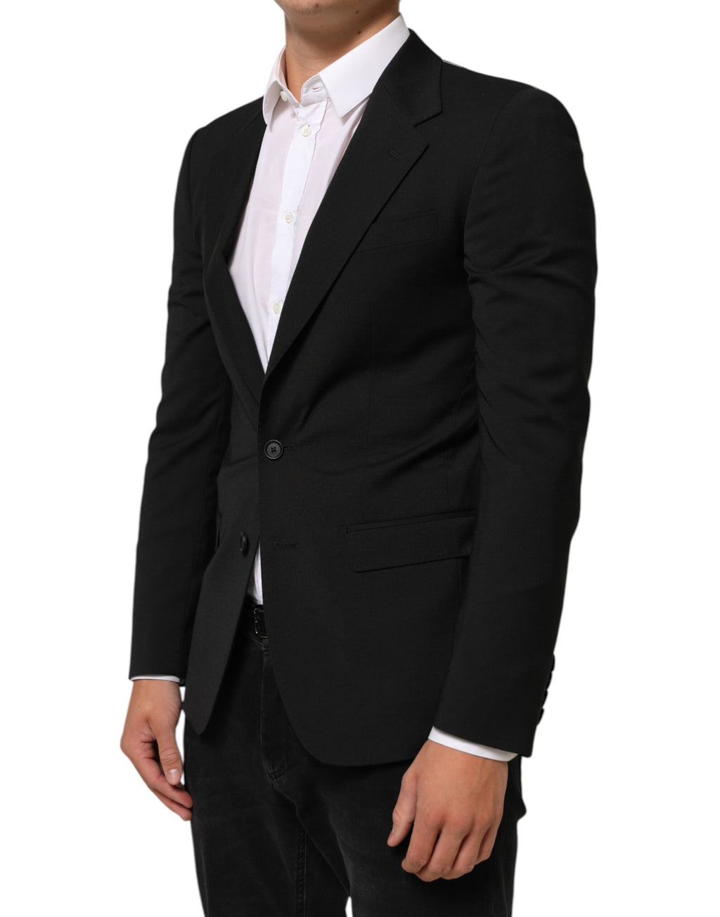 Dolce & Gabbana Schwarz STAFF 2 Knöpfe Anzug Jacke Blazer