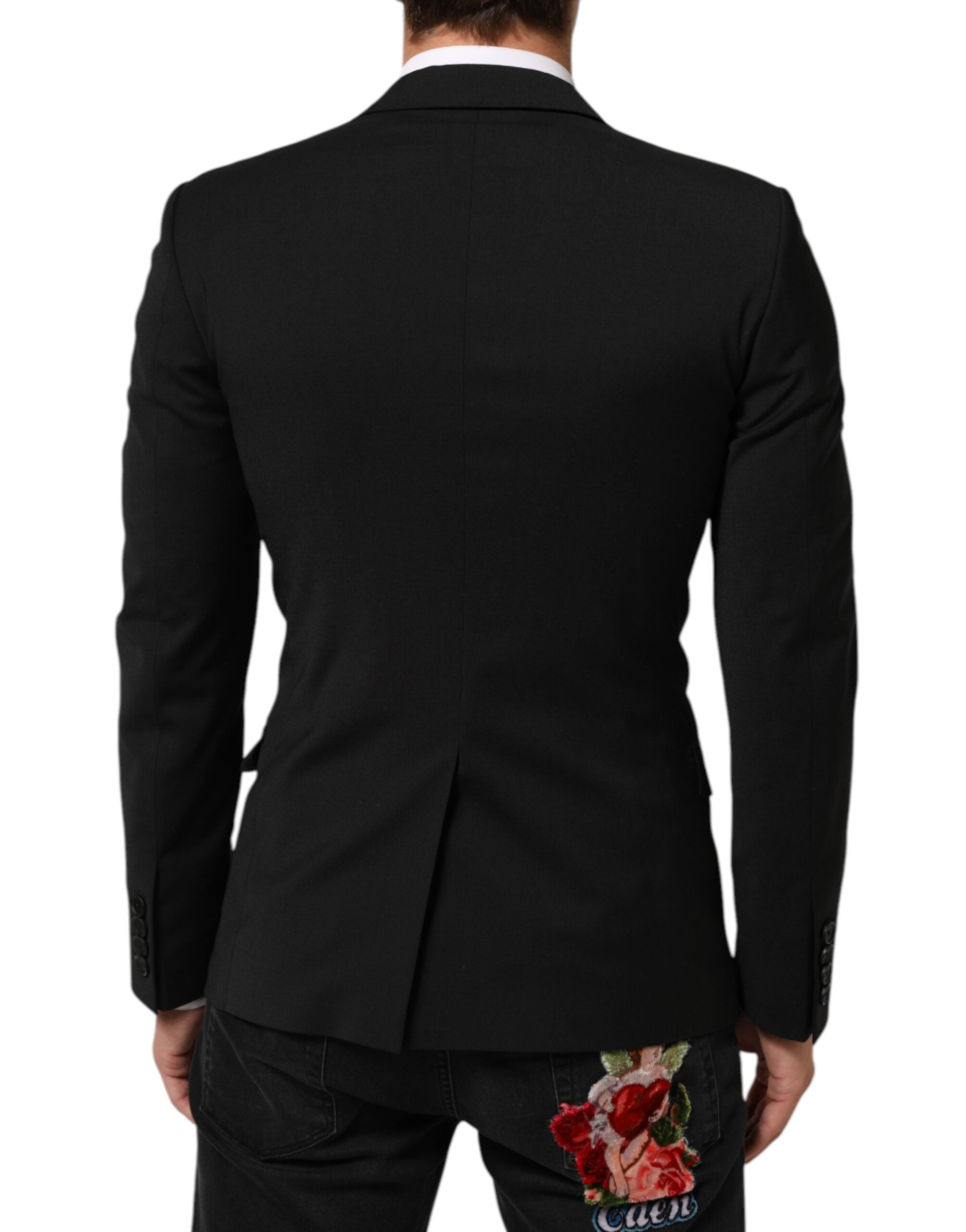 Dolce & Gabbana Schwarz STAFF 2 Knöpfe Anzug Jacke Blazer