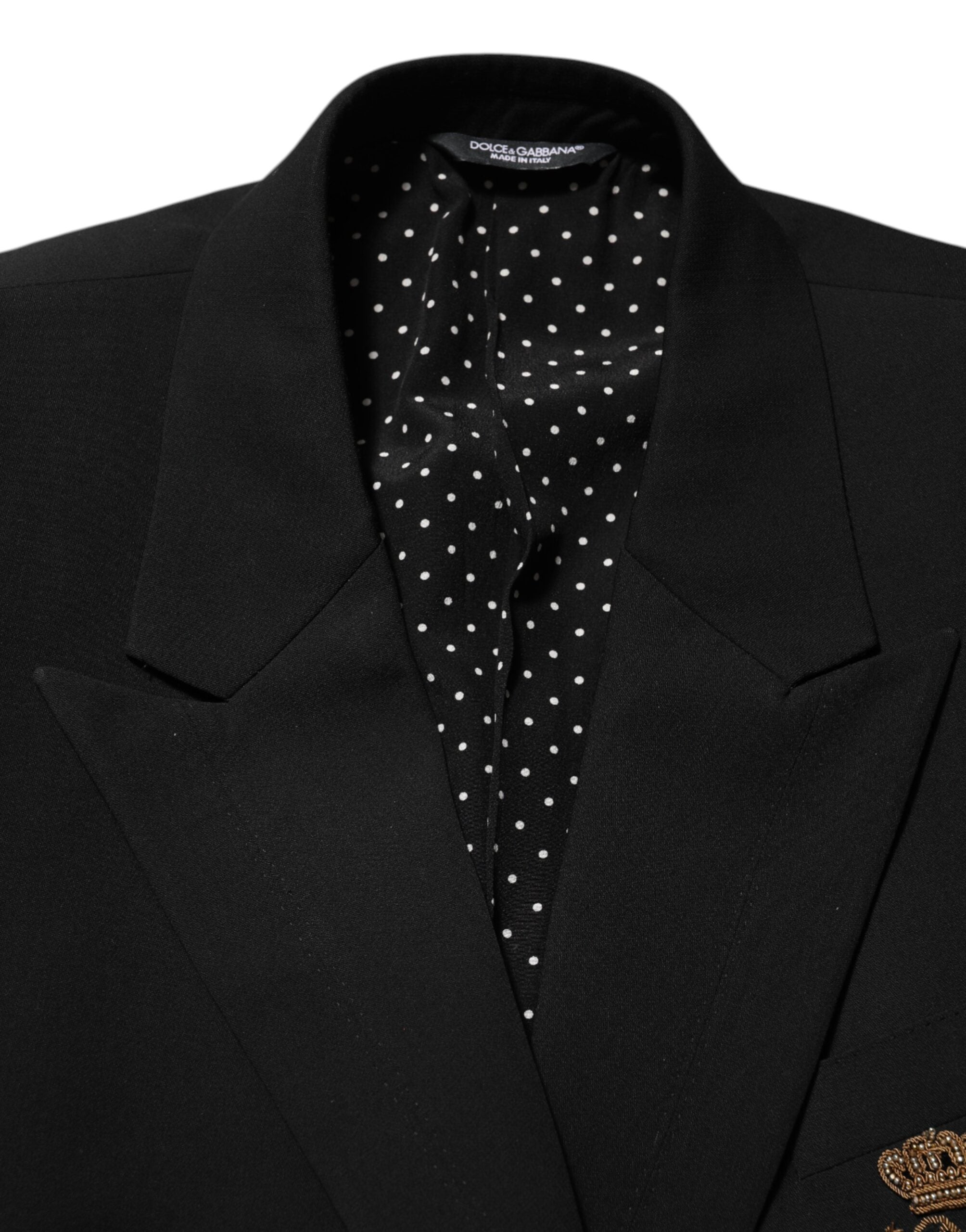 Dolce & Gabbana Schwarz Wolle 2 Knöpfe Anzug Männer Jacke Blazer