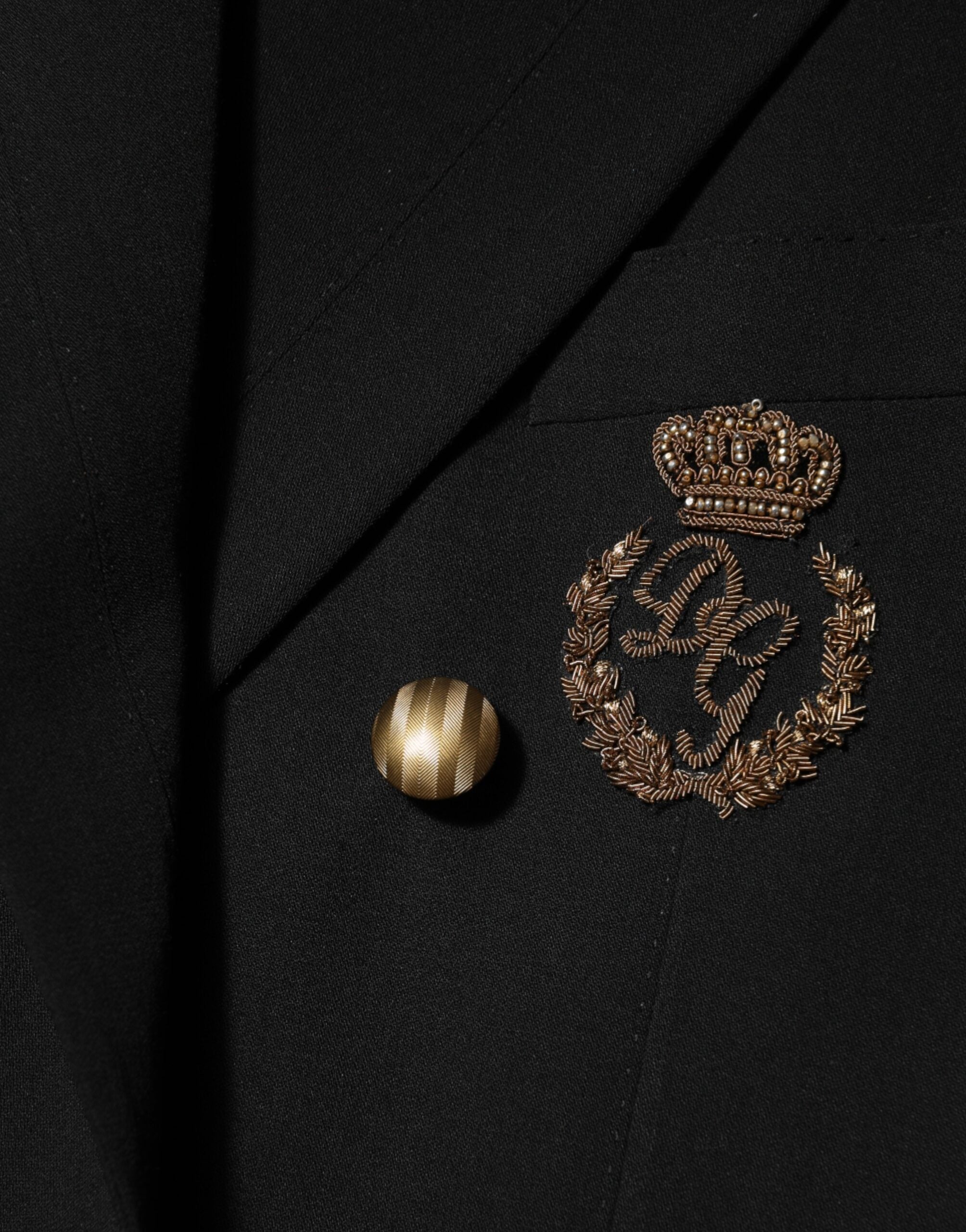 Dolce & Gabbana Schwarz Wolle 2 Knöpfe Anzug Männer Jacke Blazer