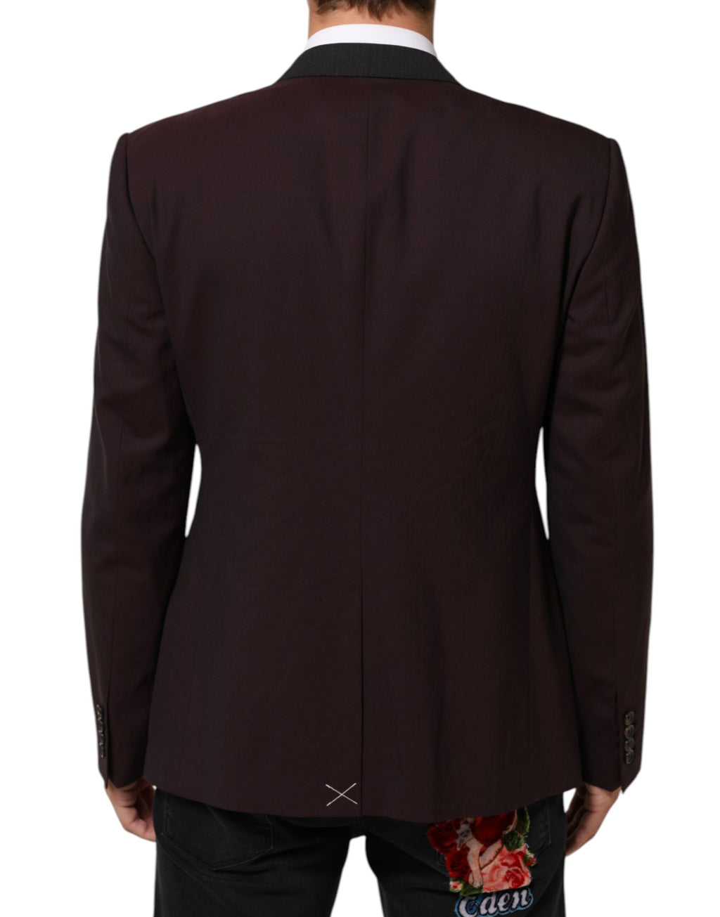 Dolce & Gabbana Maroon Wolle 2 Knöpfe Anzug Jacke Blazer