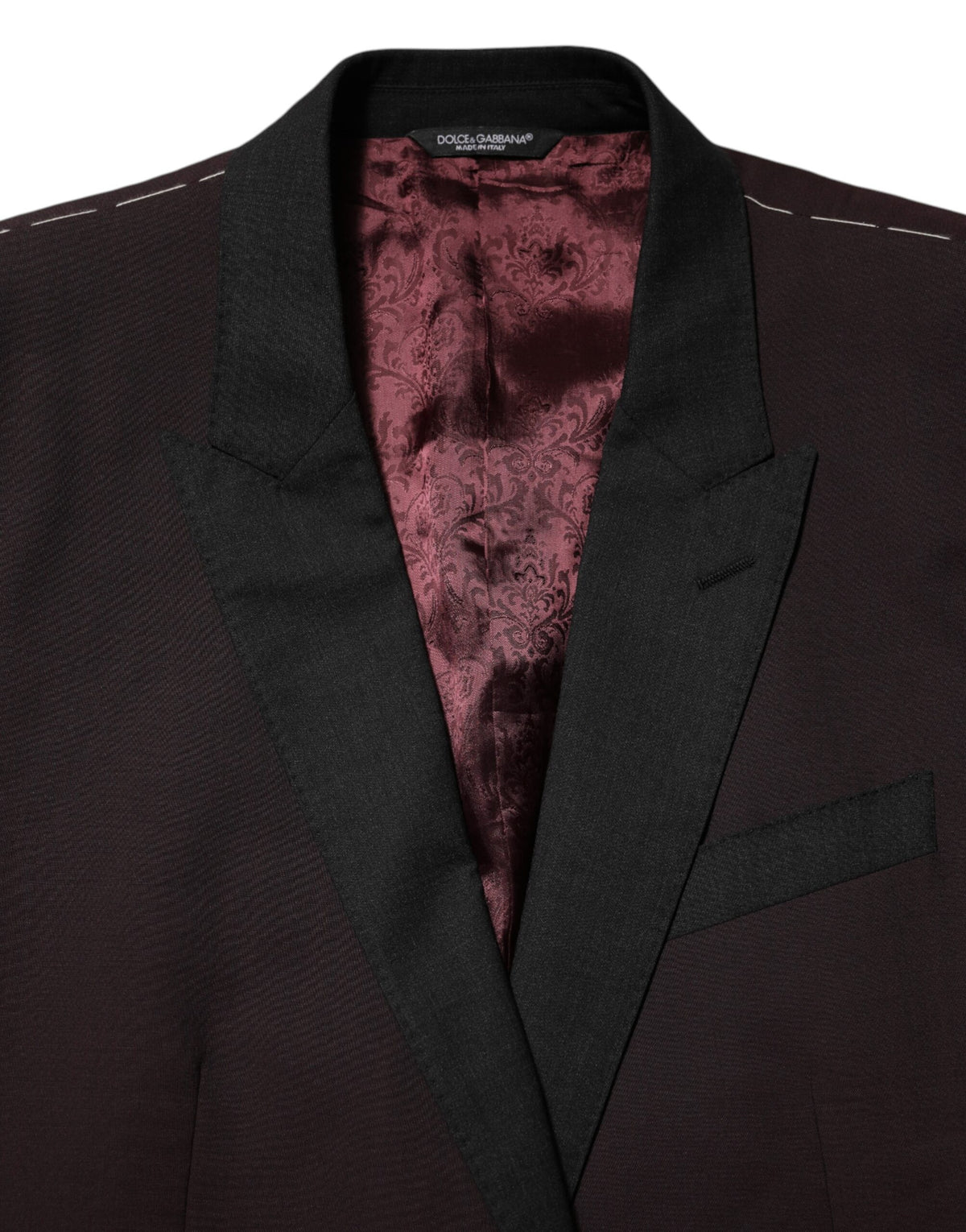 Dolce & Gabbana Bordeauxrode Wollen Colbert met 2 Knopen