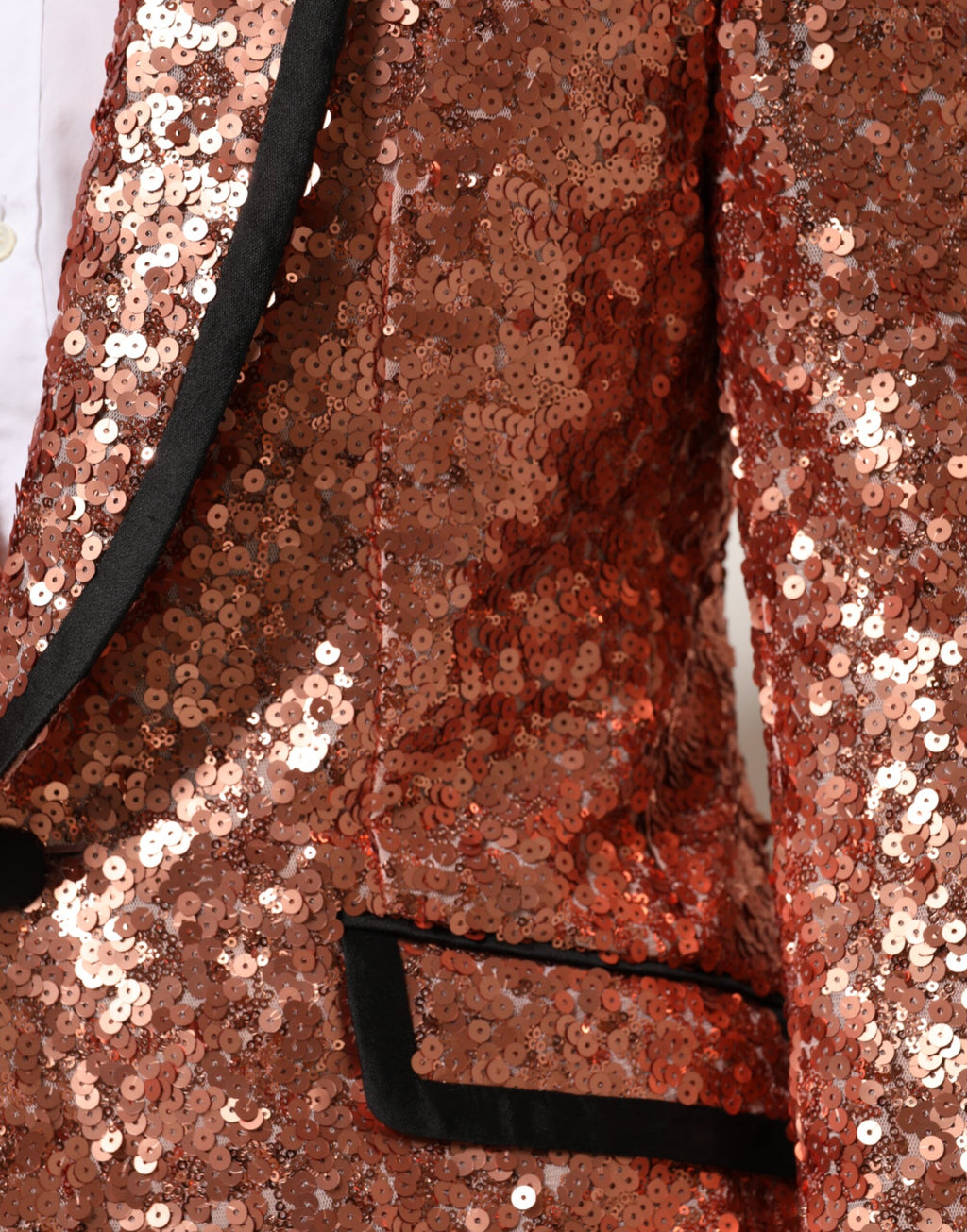 Dolce & Gabbana Rosa Pailletten SICILIA 1 Knopf Herren Anzug Blazer