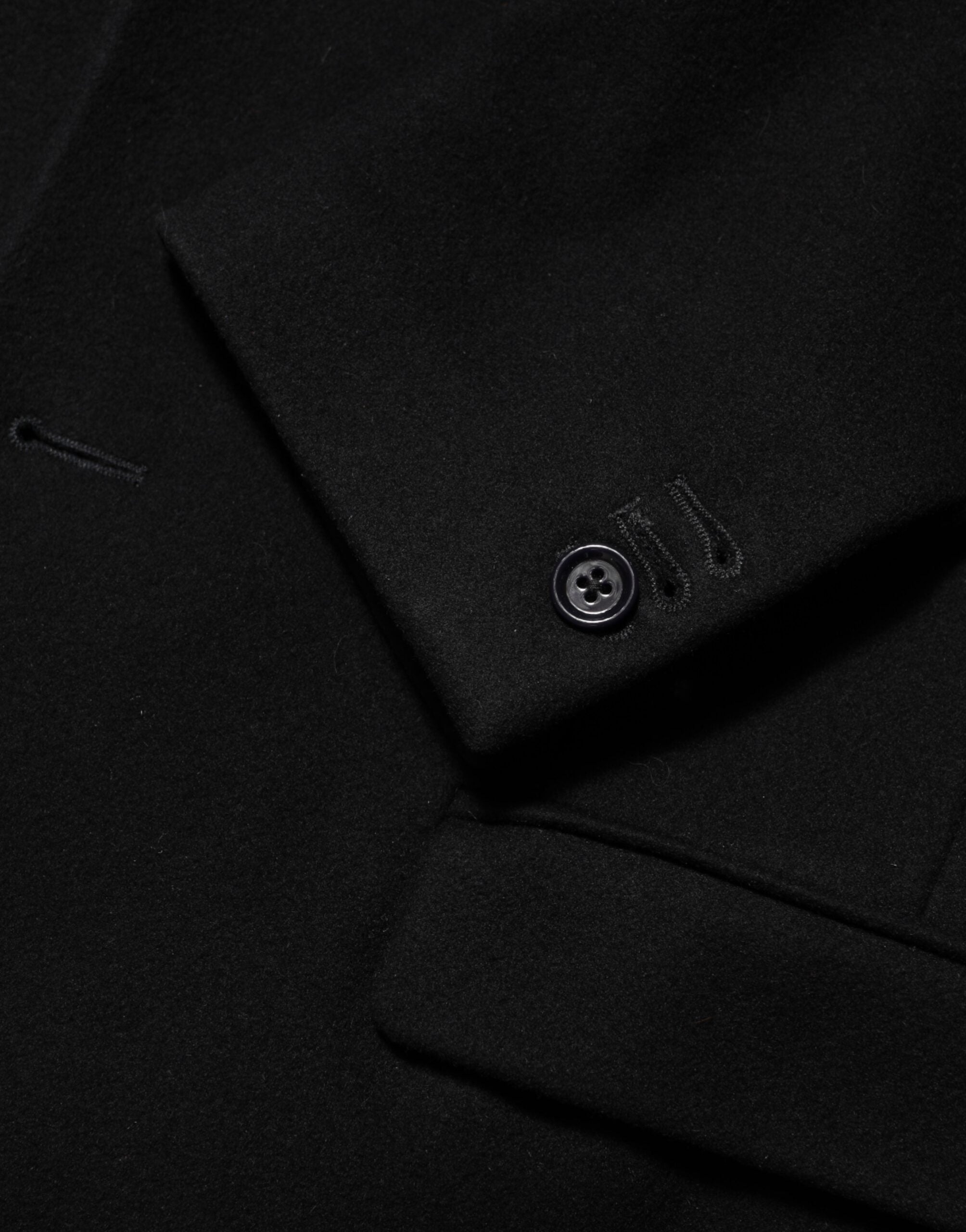 Dolce & Gabbana Schwarzer Wollmantel mit Knöpfen Herren Trenchcoat Jacke