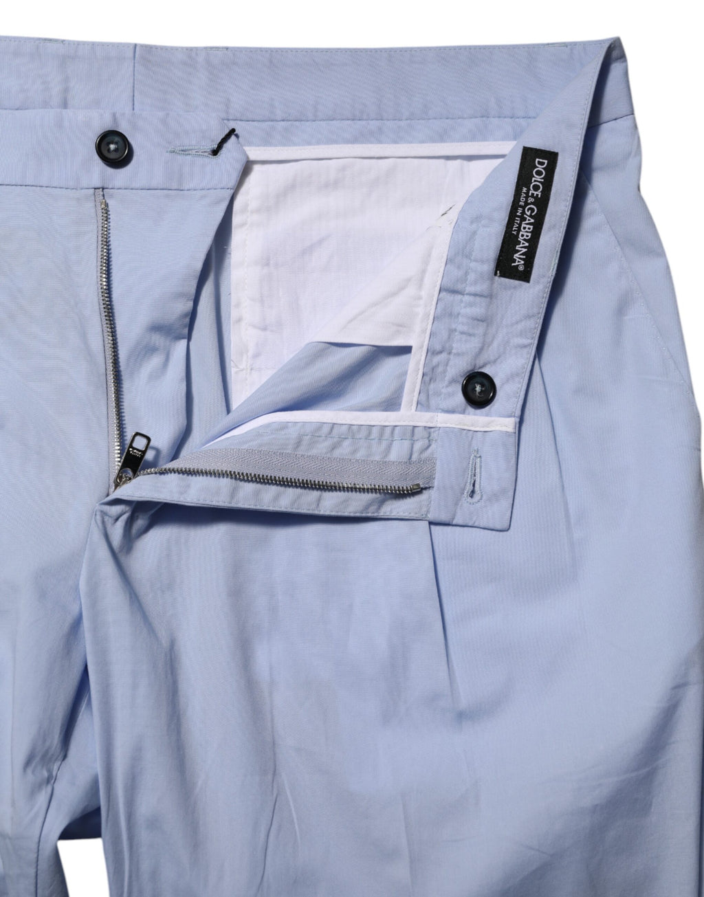 Dolce & Gabbana Hellblaue Baumwoll-Stretch-Hose für Männer mit konischem Schnitt