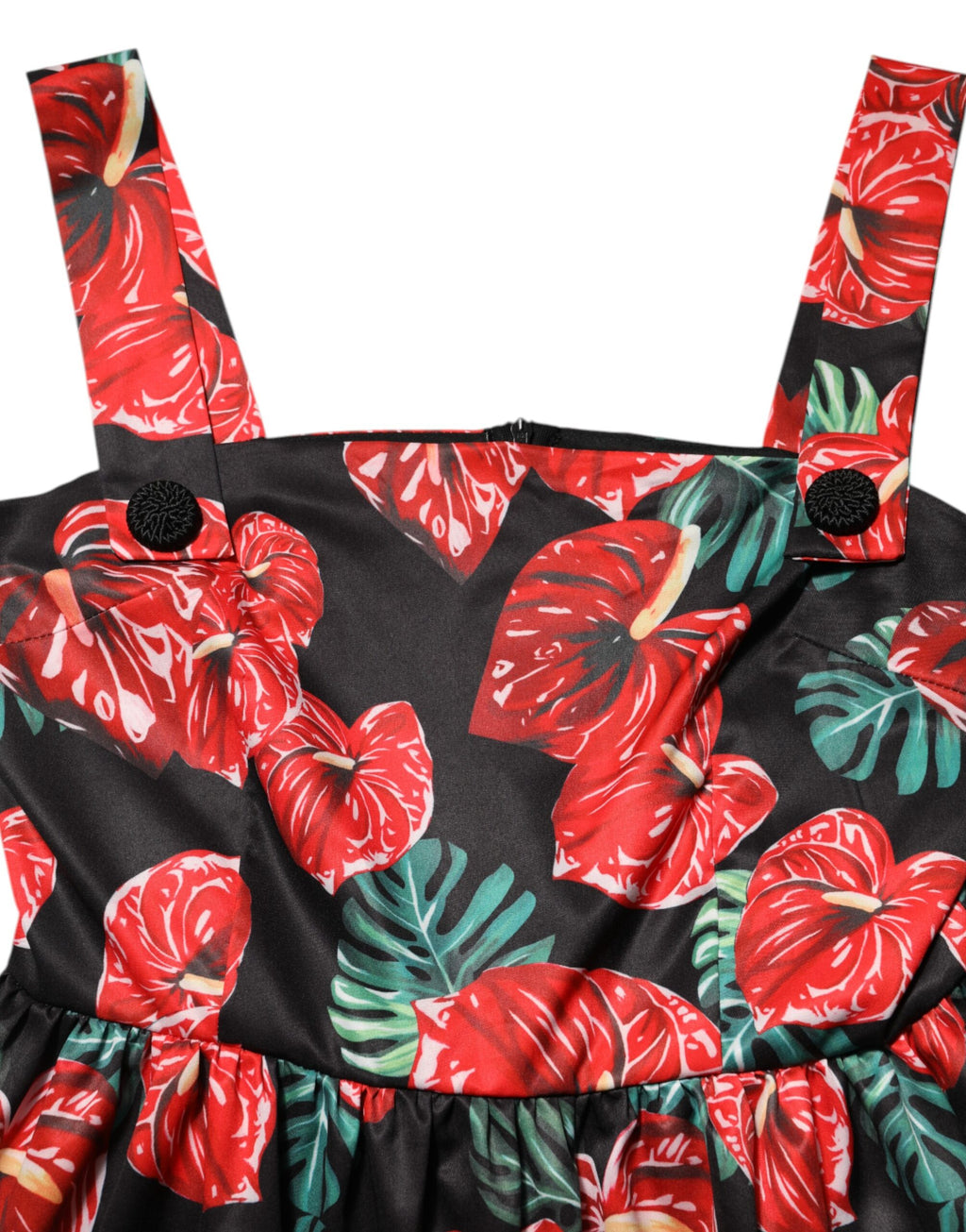 Dolce & Gabbana Multicolor Geblümtes Midikleid aus Baumwollpopeline