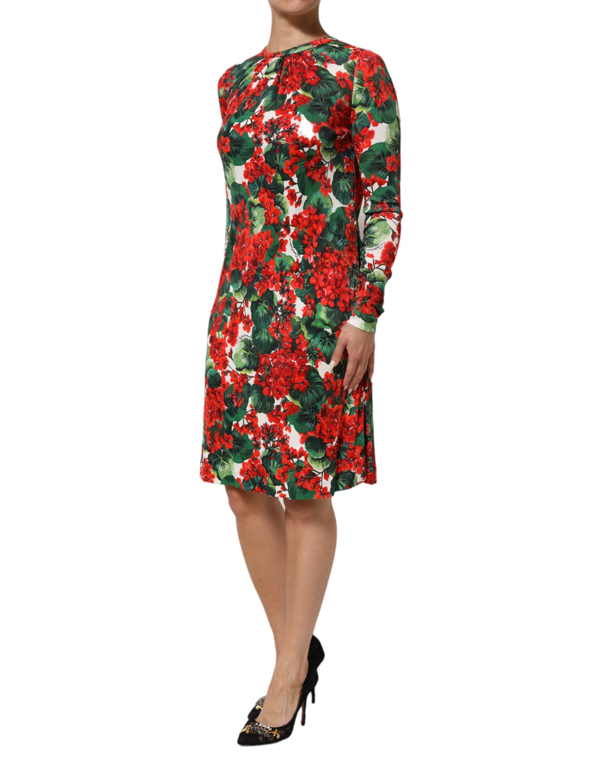 Dolce & Gabbana Mehrfarbiges kurzes Portofino-Kleid mit Blumenmuster