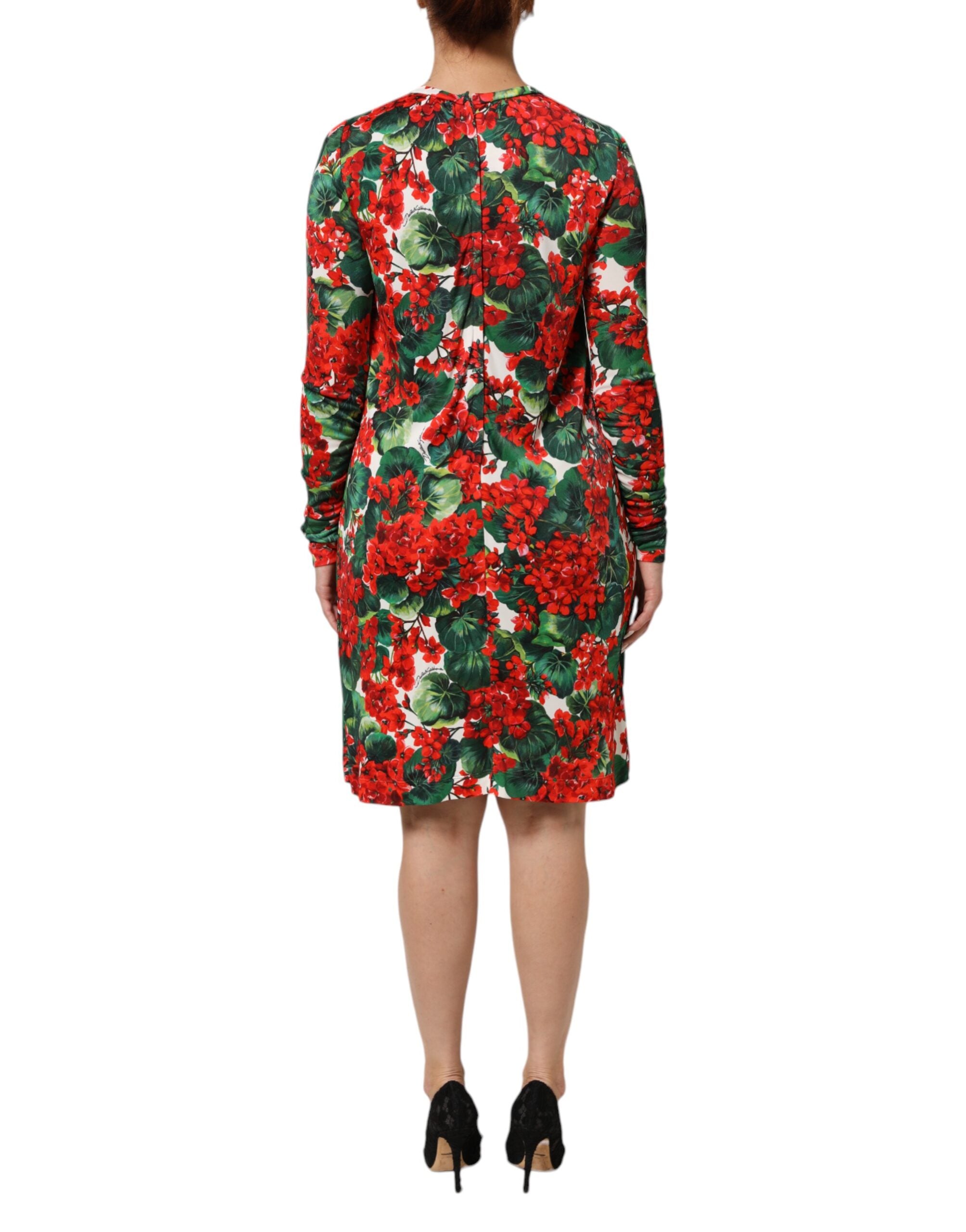Dolce & Gabbana Mehrfarbiges kurzes Portofino-Kleid mit Blumenmuster